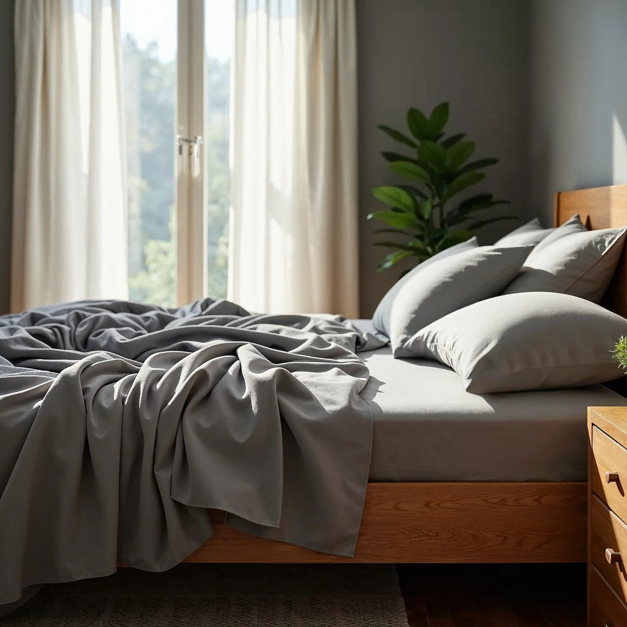 4 Royal Comfort 2000 Thread Count Bamboo Cooling Sheet Set Ultra Soft Bedding - Single Bed - Grey, 4 of 4