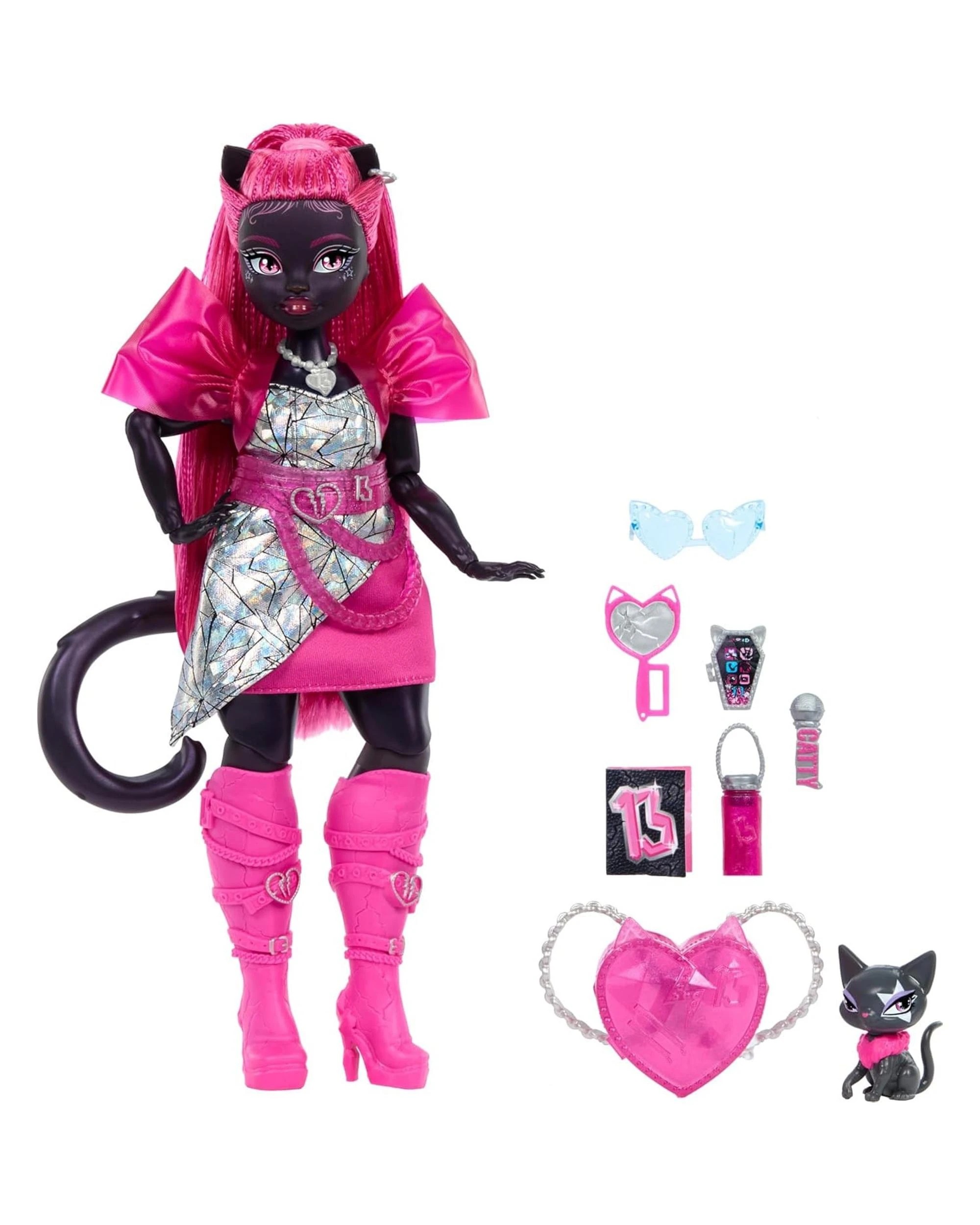 2 Monster High Catty Noir with Amulette Pet Fashion Doll, 2 of 6