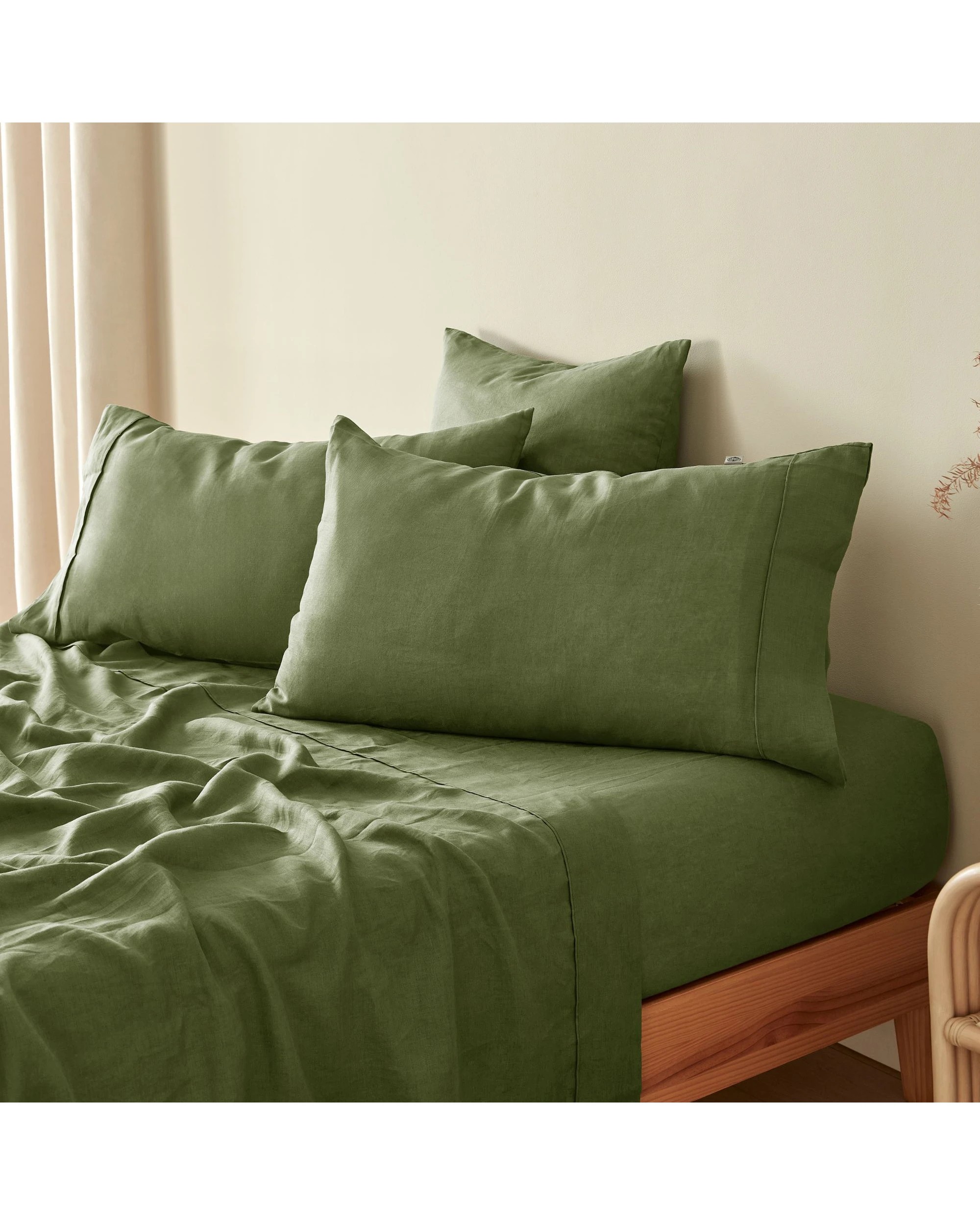 1 Natural Home 100% European Flax Linen King Pillowcase Twin Pack - Hunter, 1 of 4