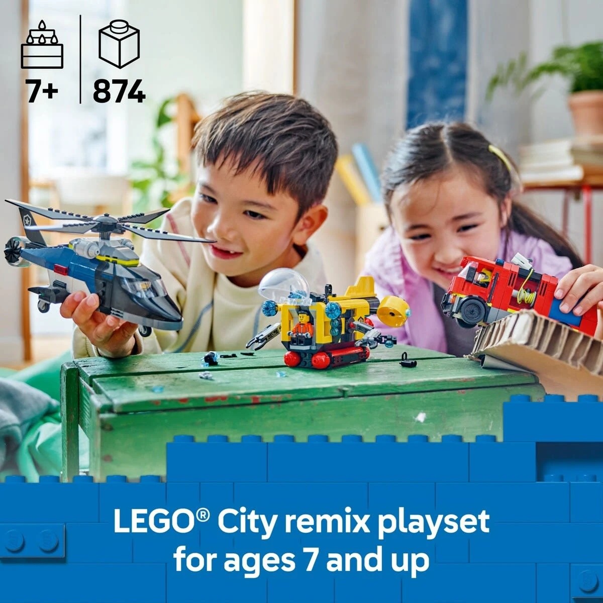 4 LEGO City Helicopter, Fire Engine & Submarine Remix 60462, 4 of 9