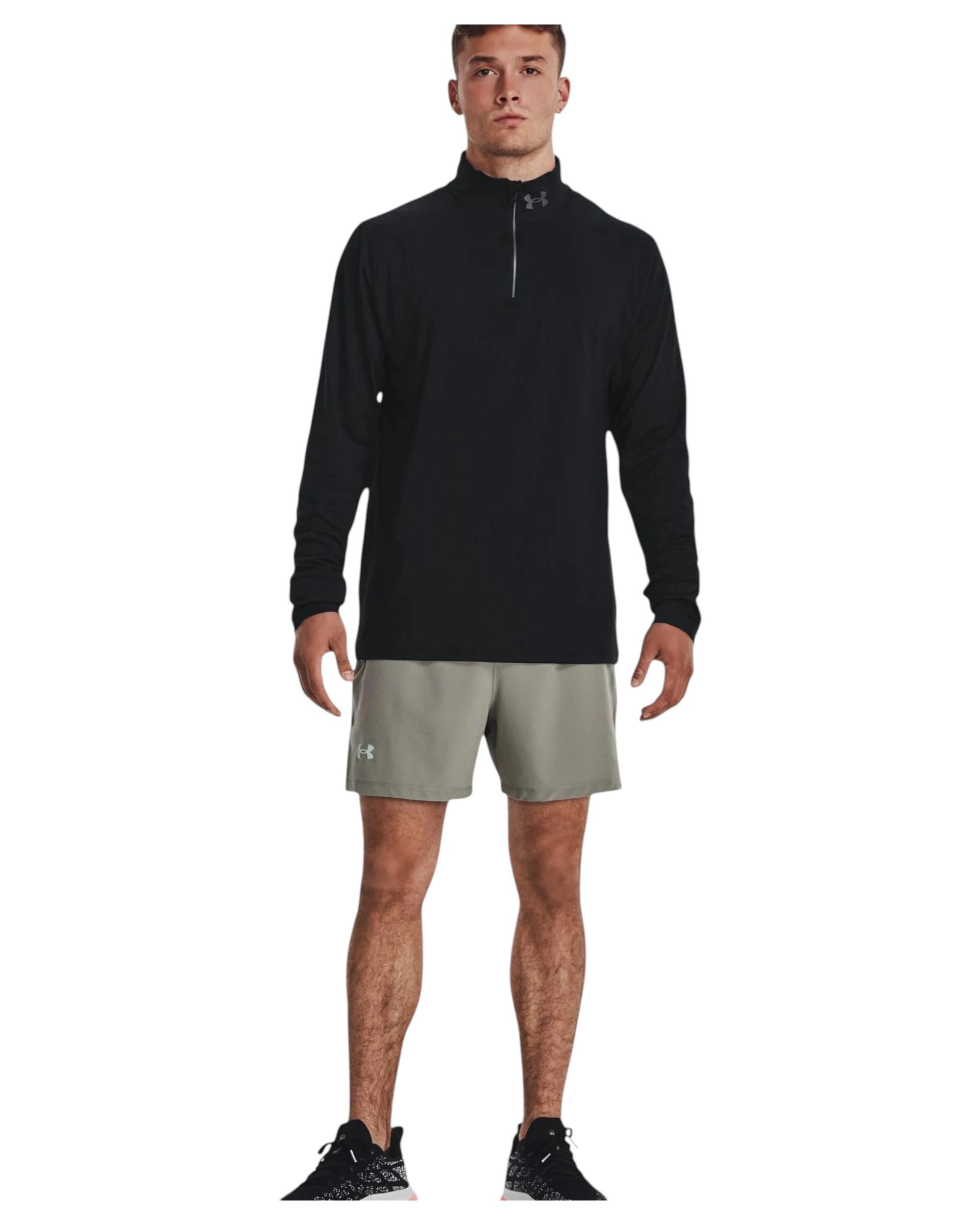 6 Under Armour Mens Launch Pro Quarter Zip Black Shirt BLACK, 6 of 9
