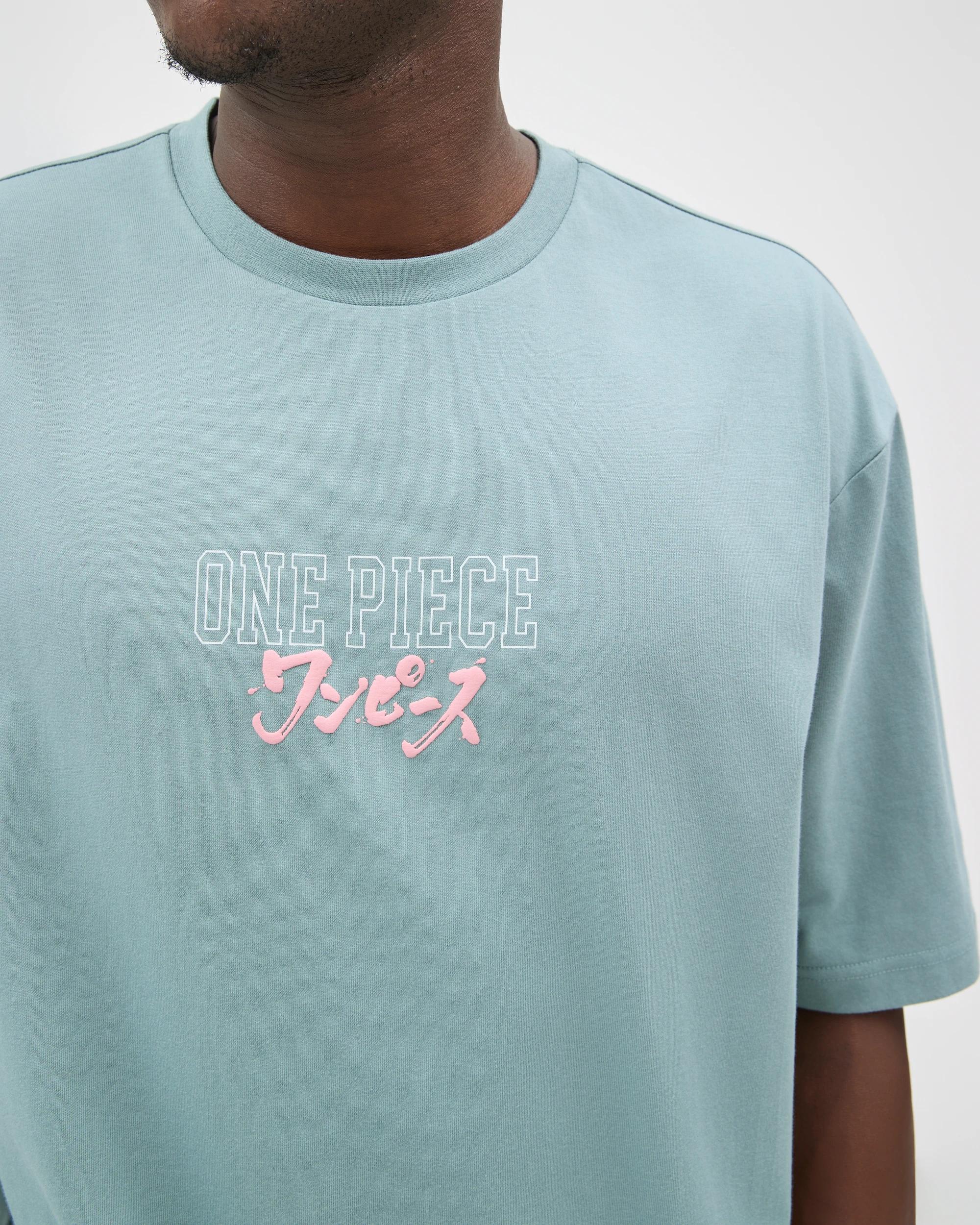 3 One Piece Onepiece Strawhat Australian Cotton Print T-Shirt MOSS GREEN, 3 of 7