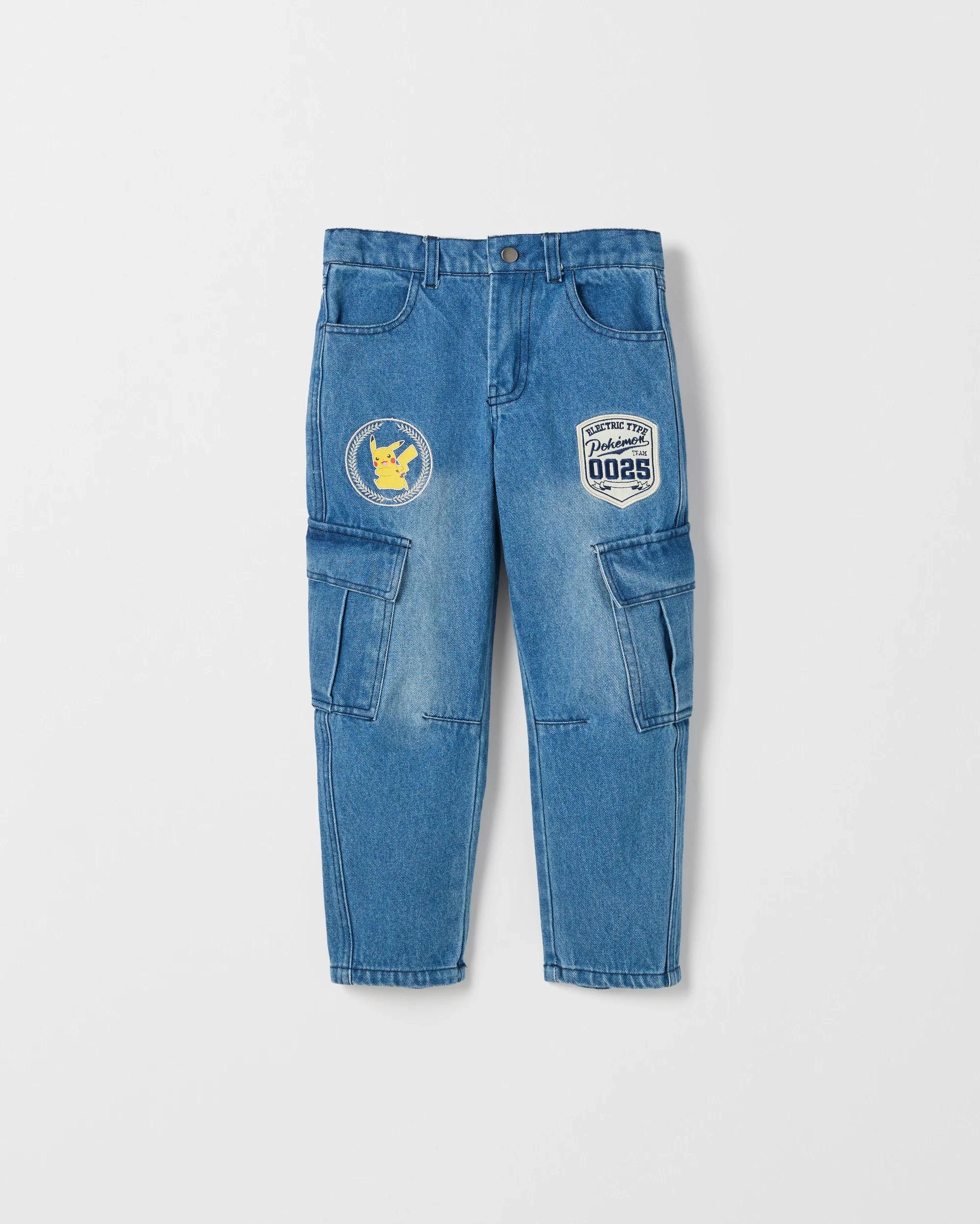 5 Pokemon Denim Jeans MID WASH, 5 of 6