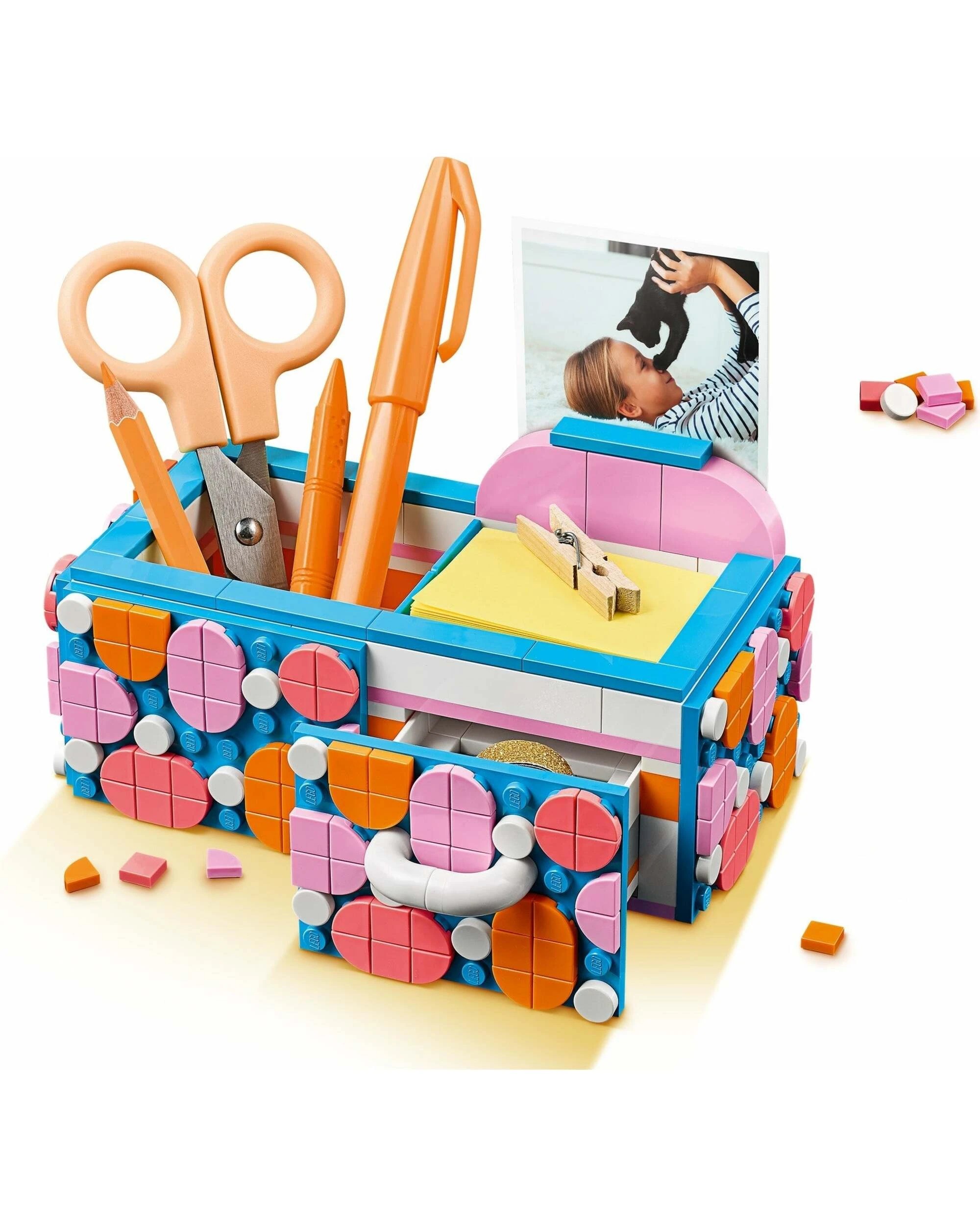5 LEGO 41907 DOTS Desk Organizer with Drawer, DIY Craft Set, 5 of 5