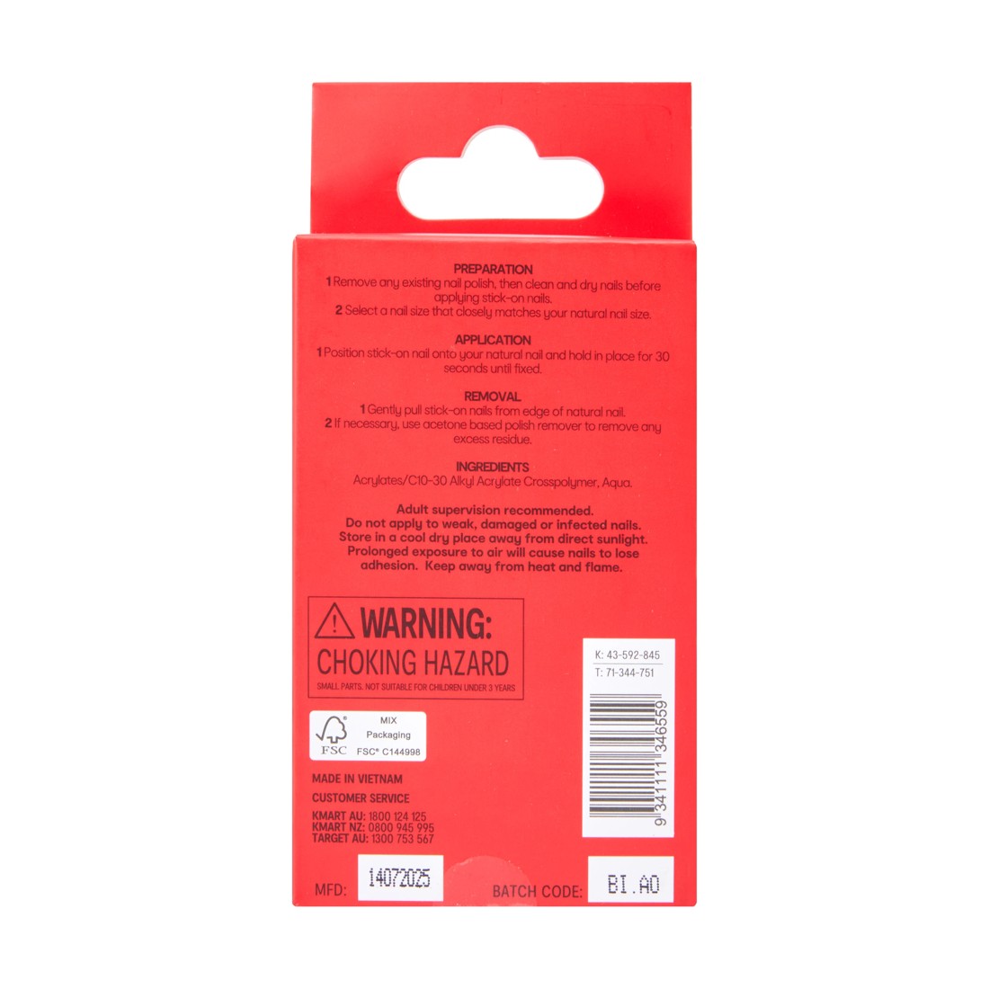 4 OXX Junior 24 Pack Kids Pre-Glued Stick-On Nails - Almond Shape, Glitter Stars, 4 of 4