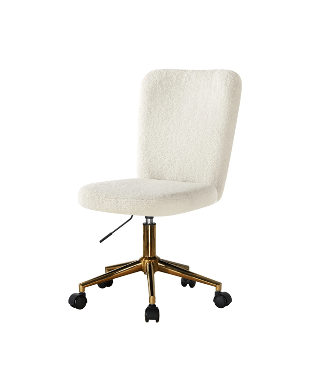 Oikiture High Back Armless Home Office Chair Boucle
 - M
