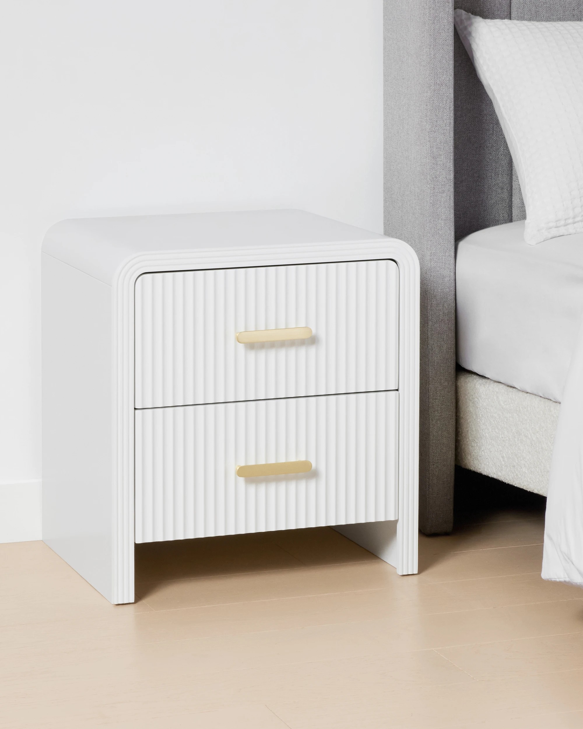 2 Luna 2 Drawer Bedside Table - White, 2 of 9
