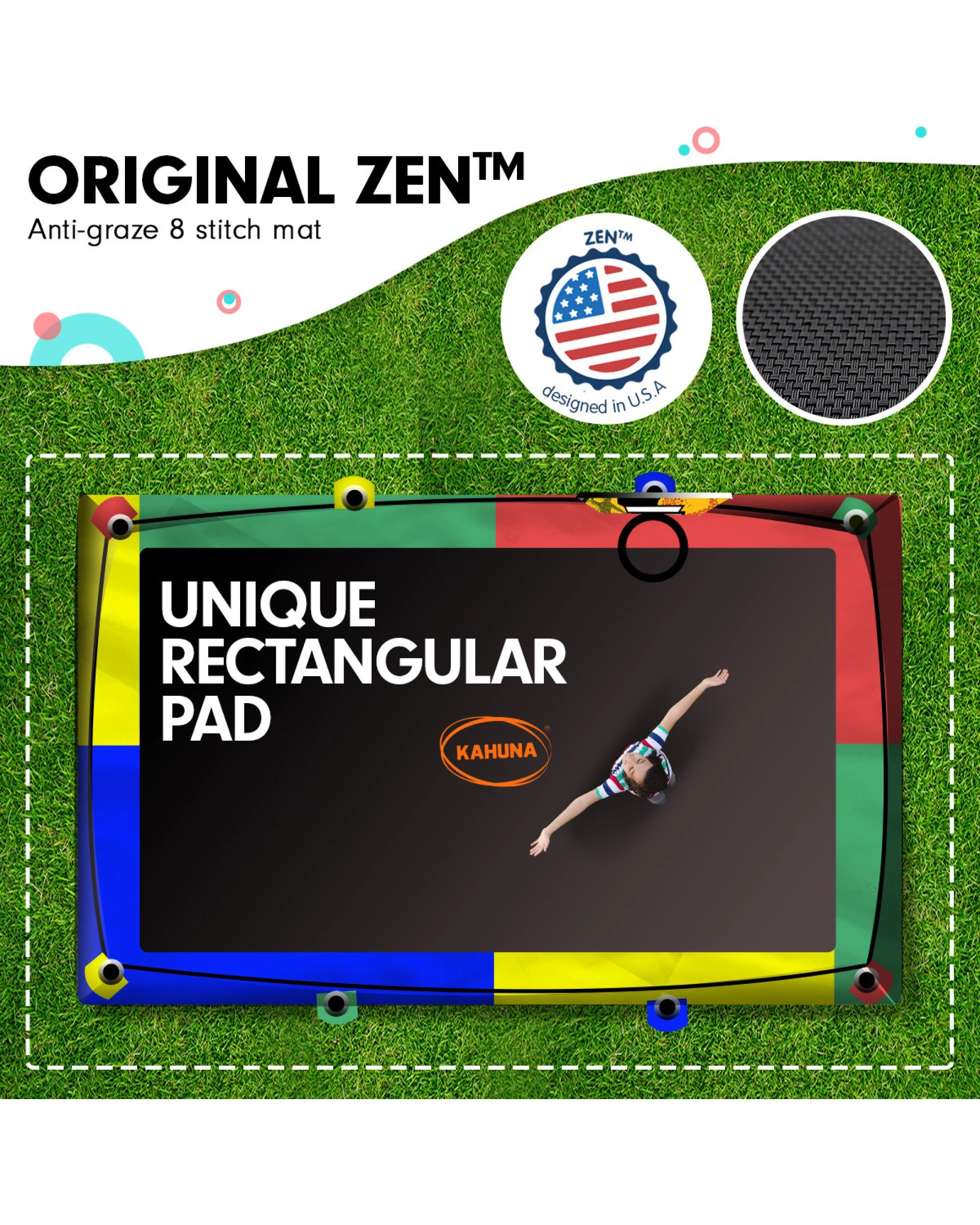 5 Kahuna Trampoline 8 Ft X 11 Ft Outdoor Rectangular Rainbow With Basketball Set, 5 of 10