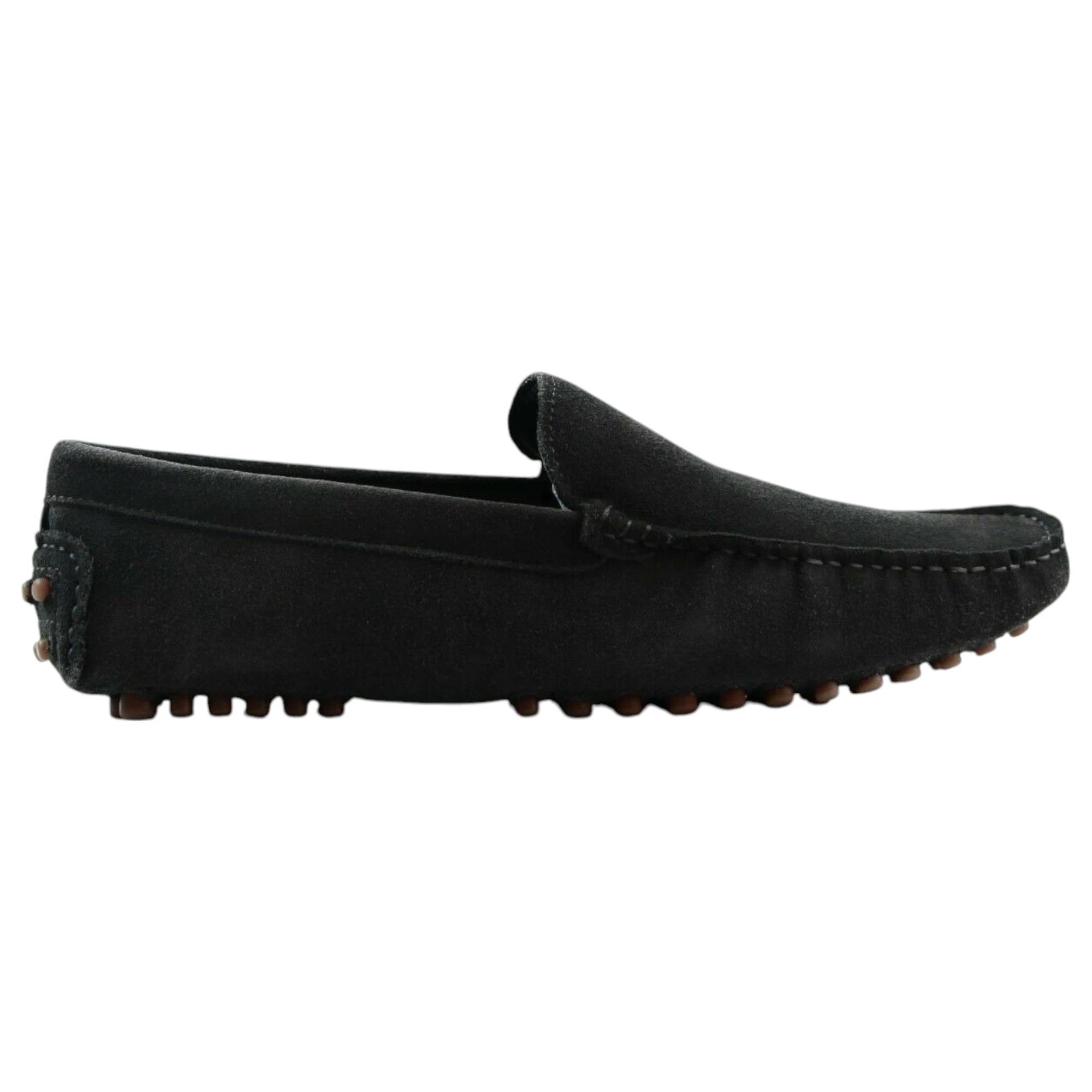 2 Zasel Mens Summer Boat Shoes Suede Casual Slip On Deck Grip Loafers DARK GREY, 2 of 2
