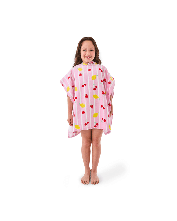 Kids Hooded Cotton Beach Towel - Fruits