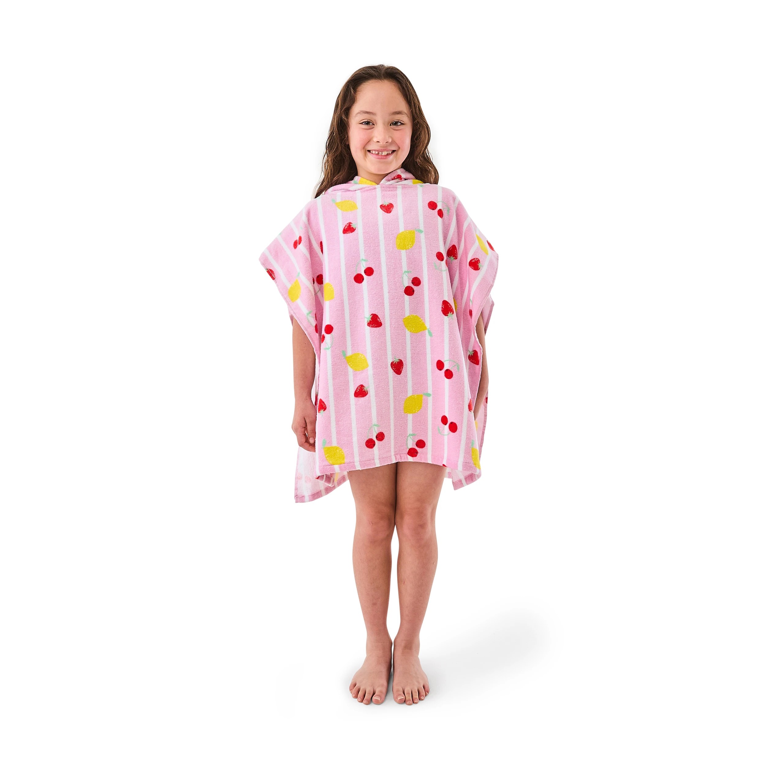 1 Kids Hooded Cotton Beach Towel - Fruits, 1 of 5