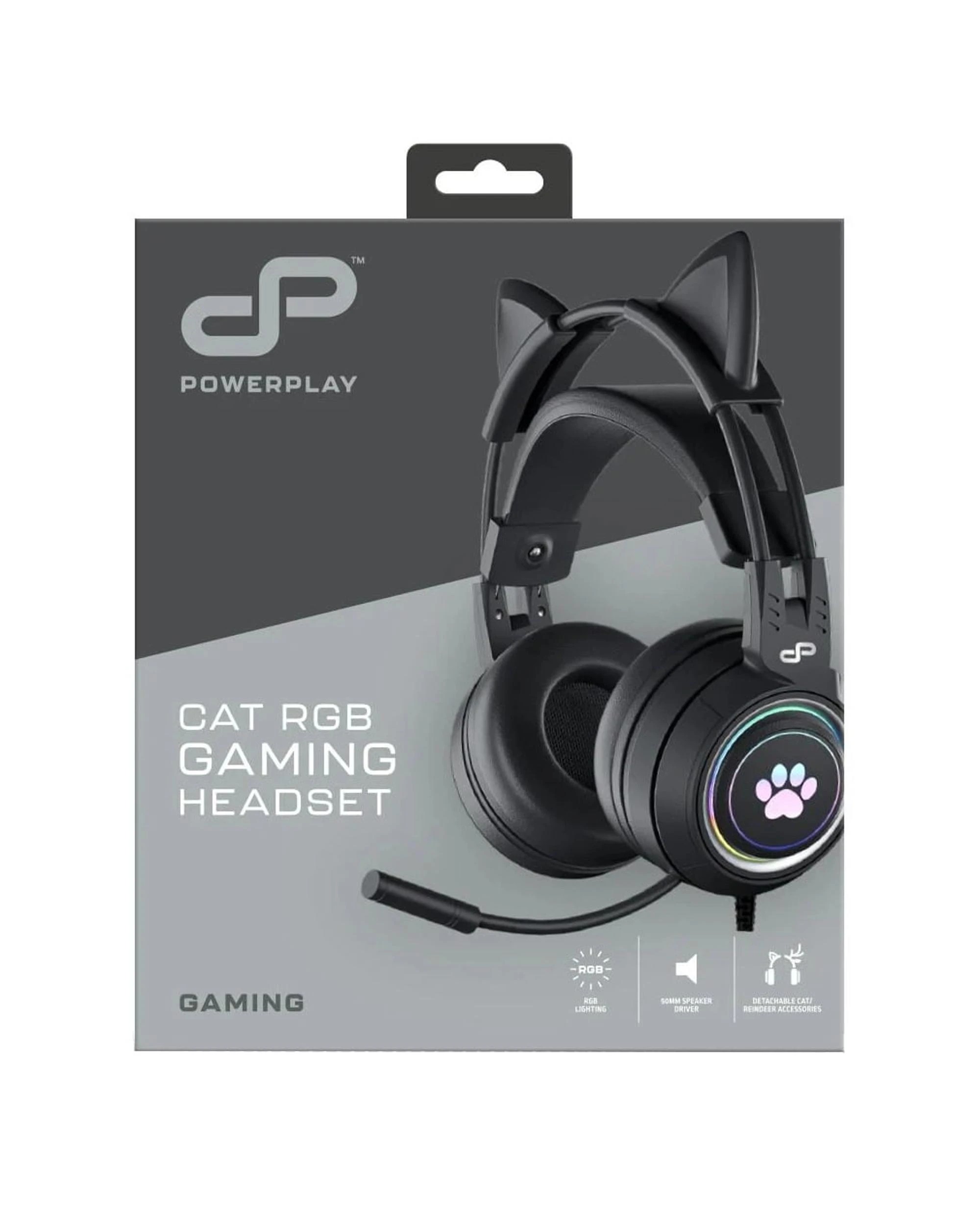 1 PowerPlay Cat RGB Gaming Headset - Black, 1 of 1