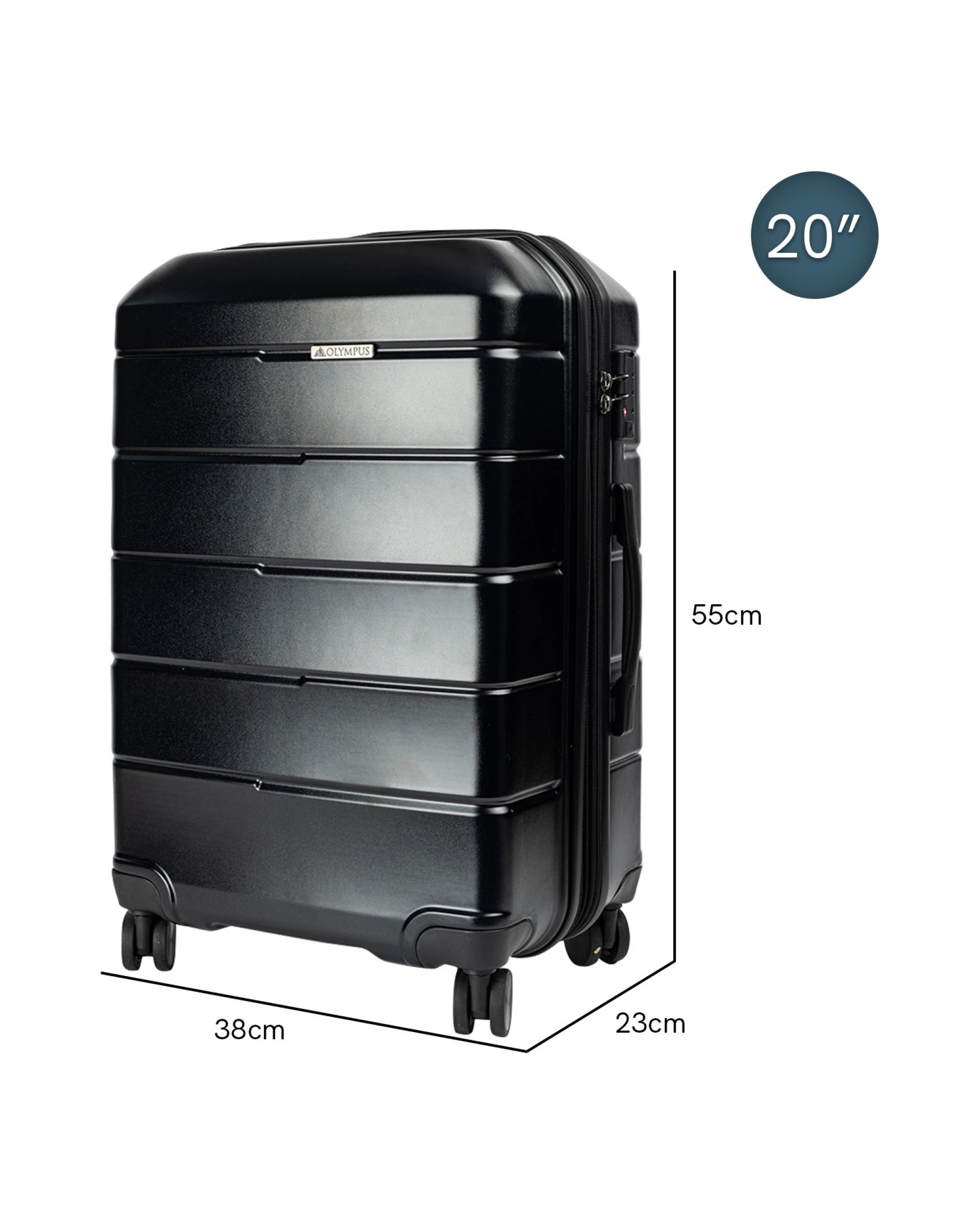 3 Olympus Artemis 20in Hard Shell Suitcase ABS and PC - Black, 3 of 9
