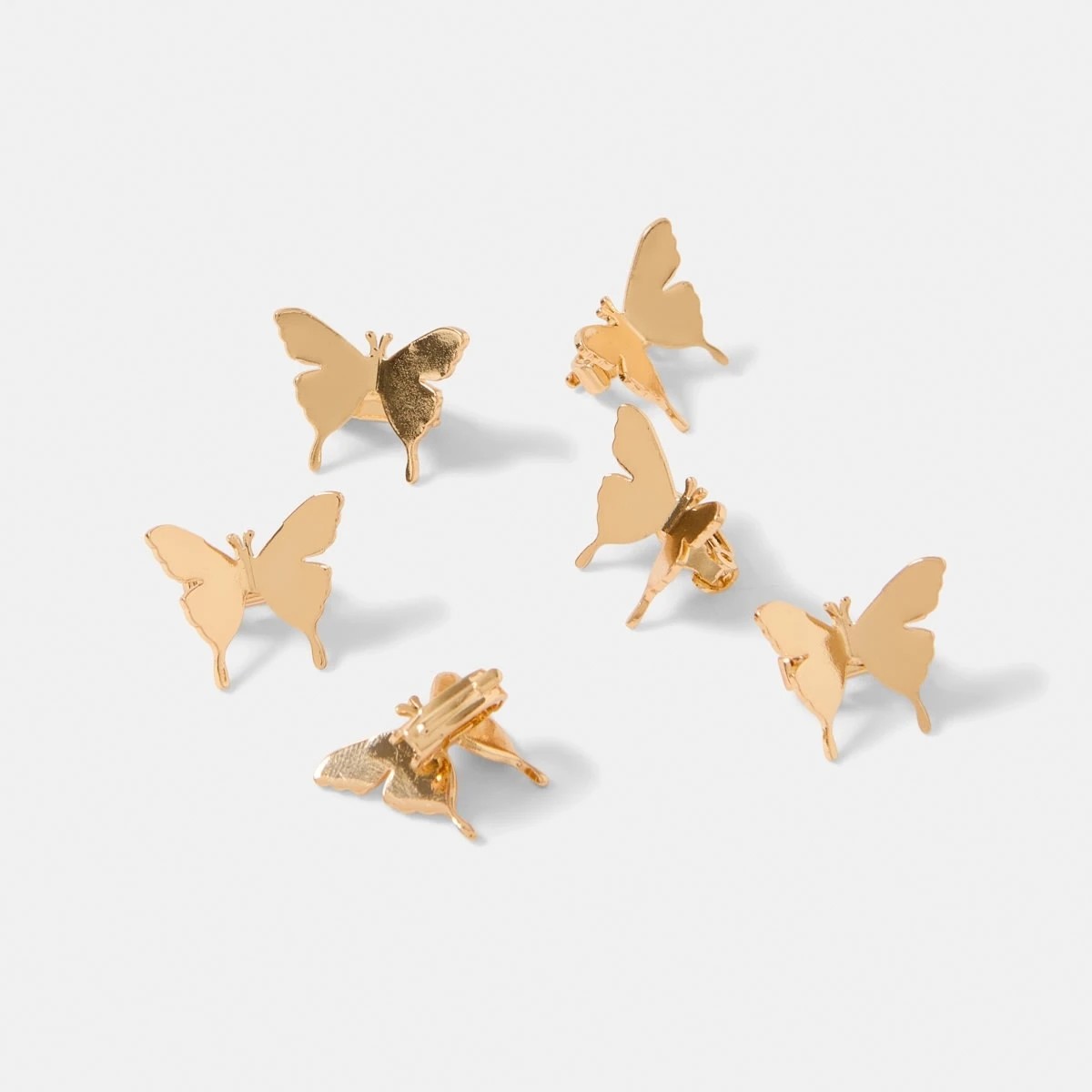2 6 Pack Gold Tone Mini Butterfly Hair Clips, 2 of 4