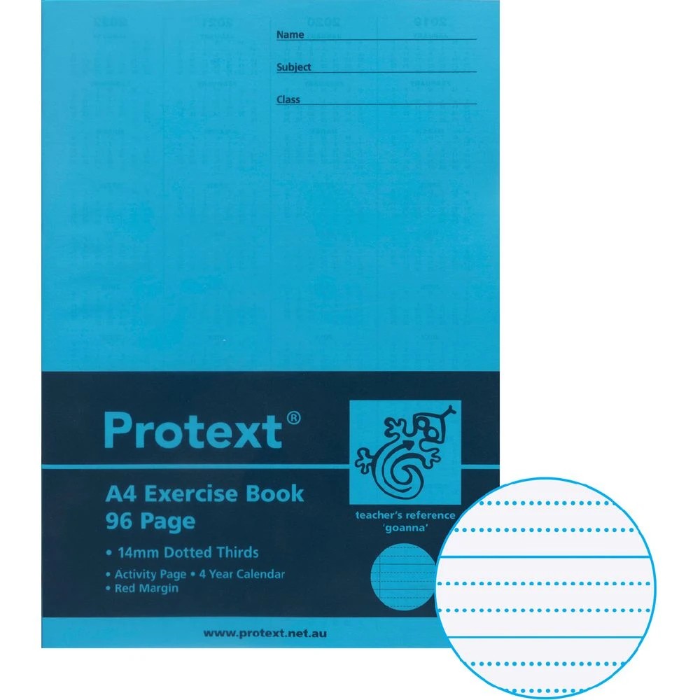 1 Protext A4 70gsm 14mm Dotted Thirds Exercise Book 96 Pg Blue, 1 of 3