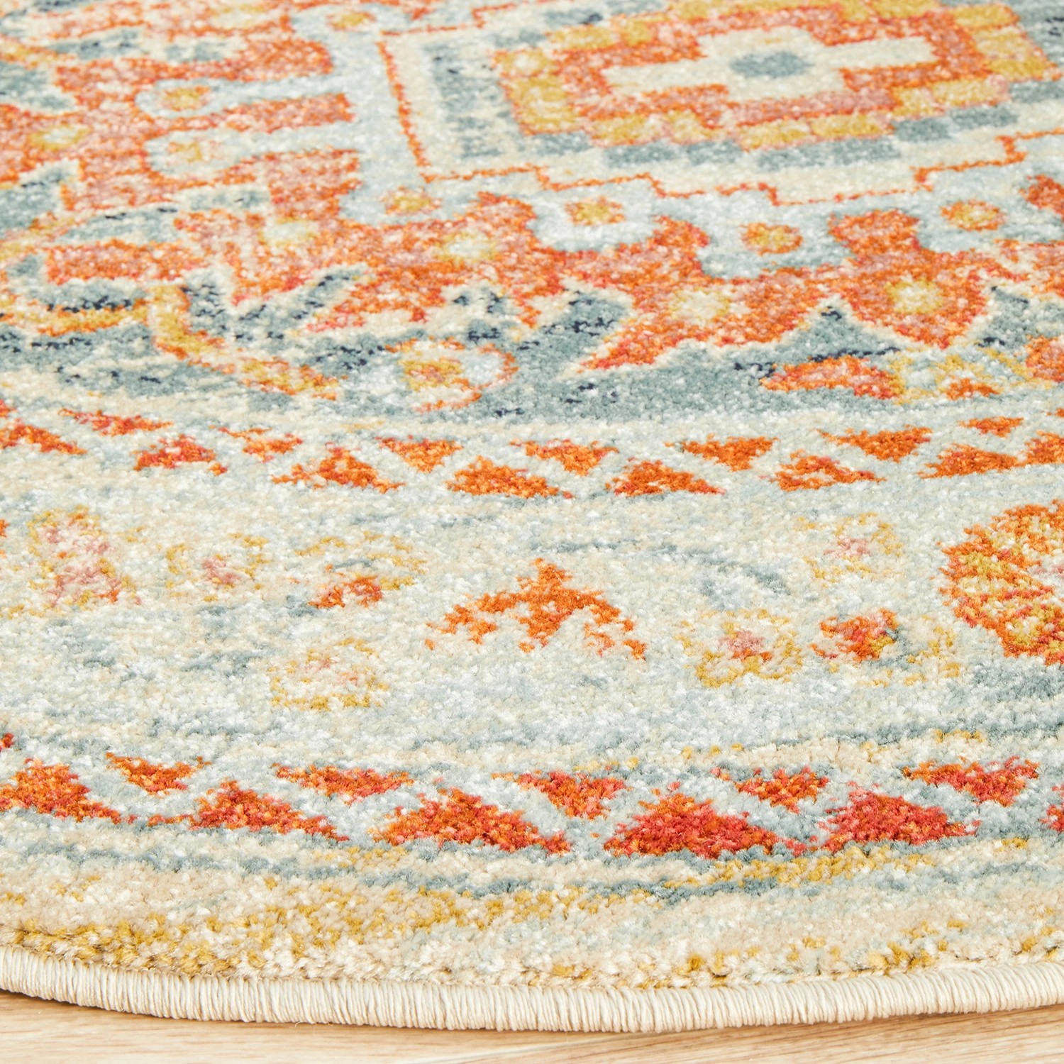 5 Common Ground Rugs Eterna 853 200x200cm - Medium Round Power Loomed Pet Friendly Rug - Gold, 5 of 8