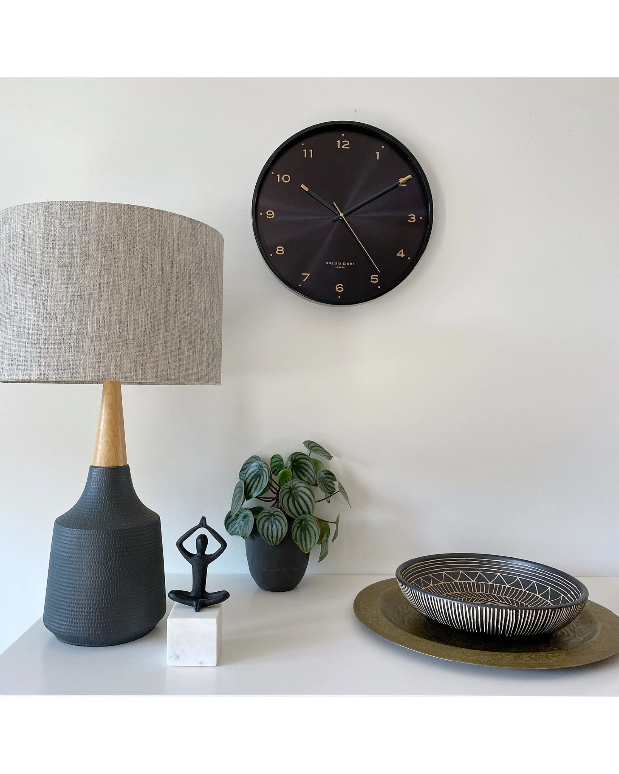 5 One Six Eight London Elsa Silent Wall Clock - 40cm - Black, 5 of 5