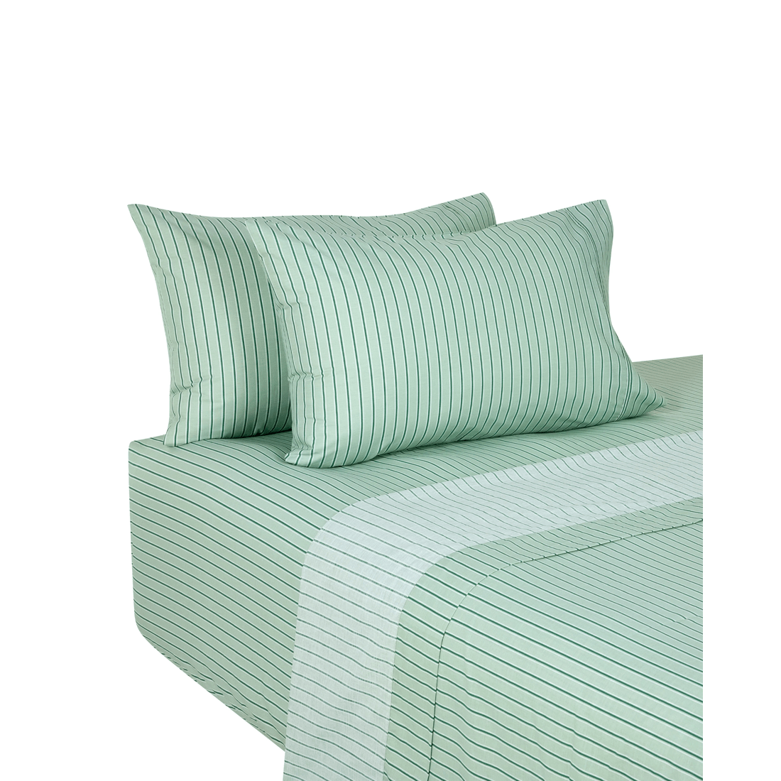 5 250 Thread Count Cotton Stripe Sheet Set - Double Bed, Sage, 5 of 7