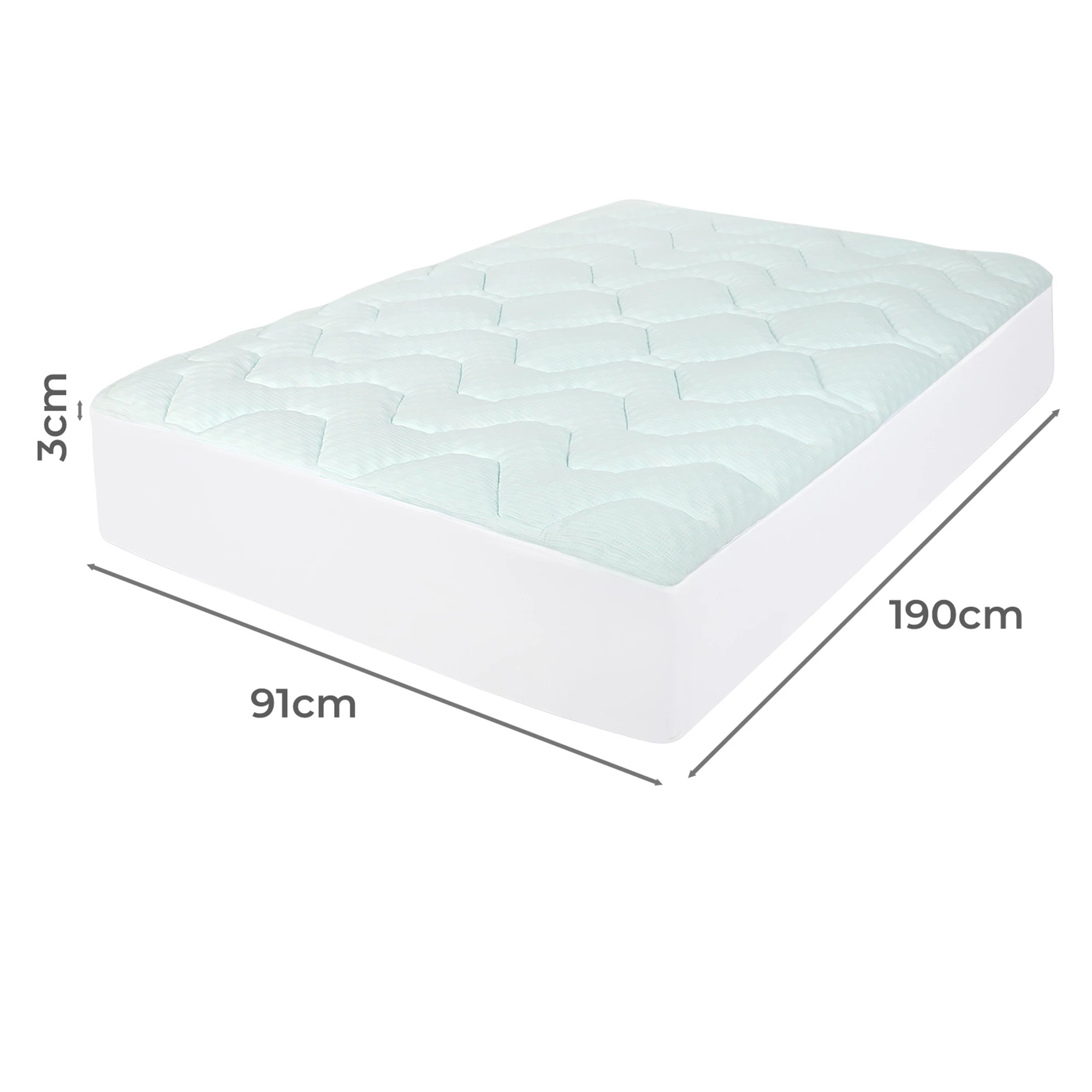 3 Dreamz Mattress Topper Pillowtop Memory Foam Bamboo Cover Bed Protector Single, 3 of 9