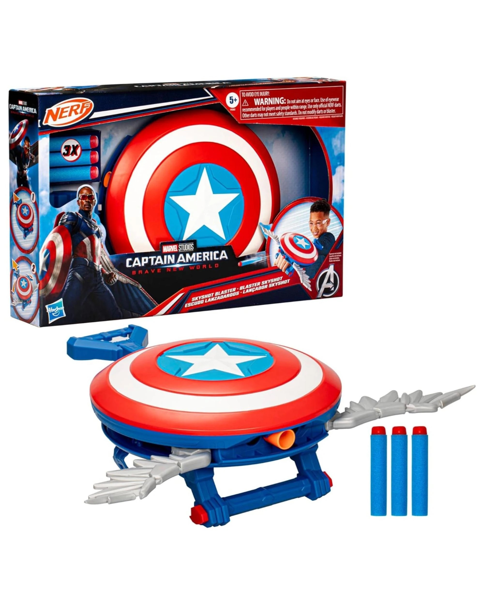 1 NERF Marvel Captain America Brave New World Skyshot Blaster, 1 of 6