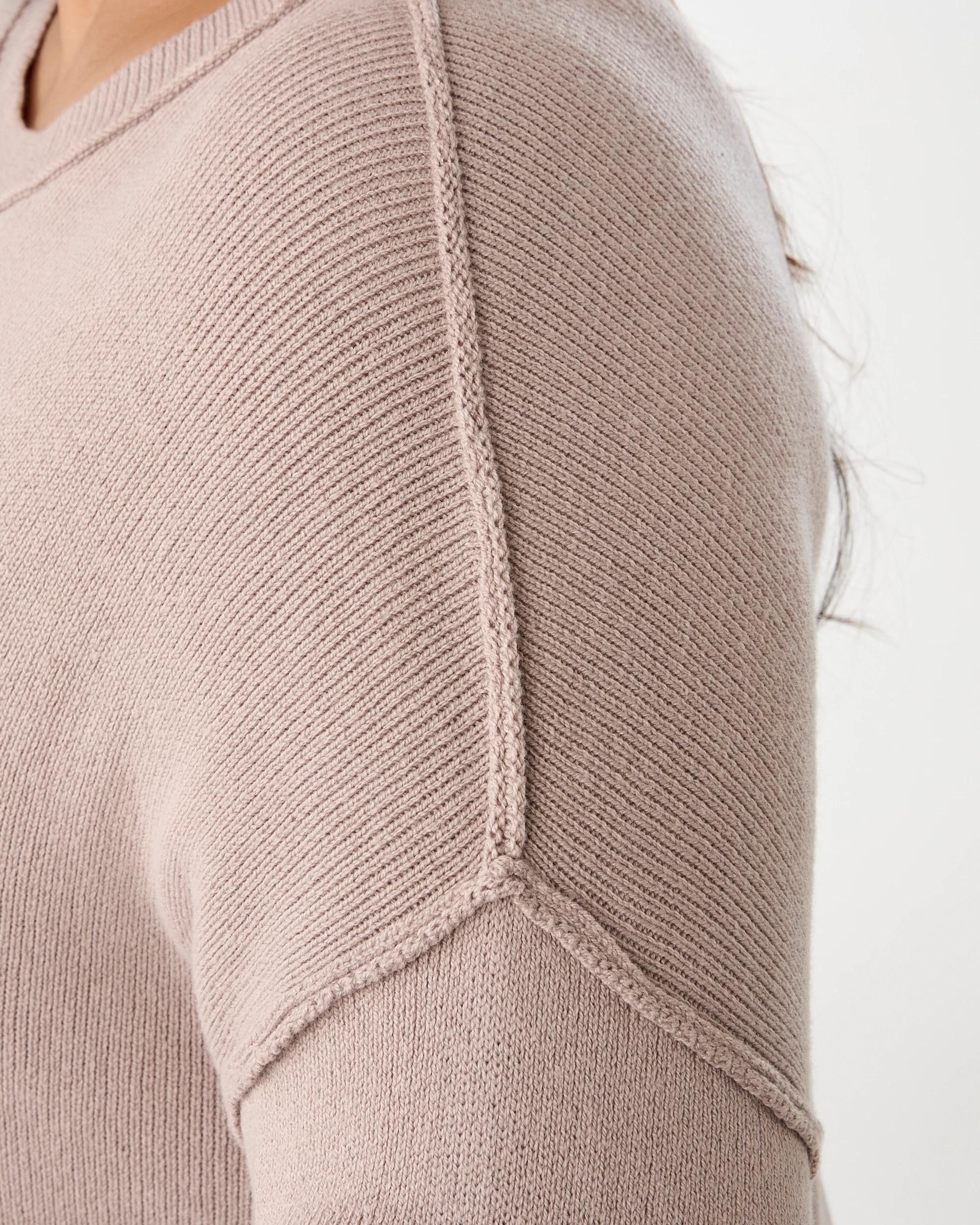 6 Curve Oversized Crew Neck Jumper Grey Taupe, 6 of 7