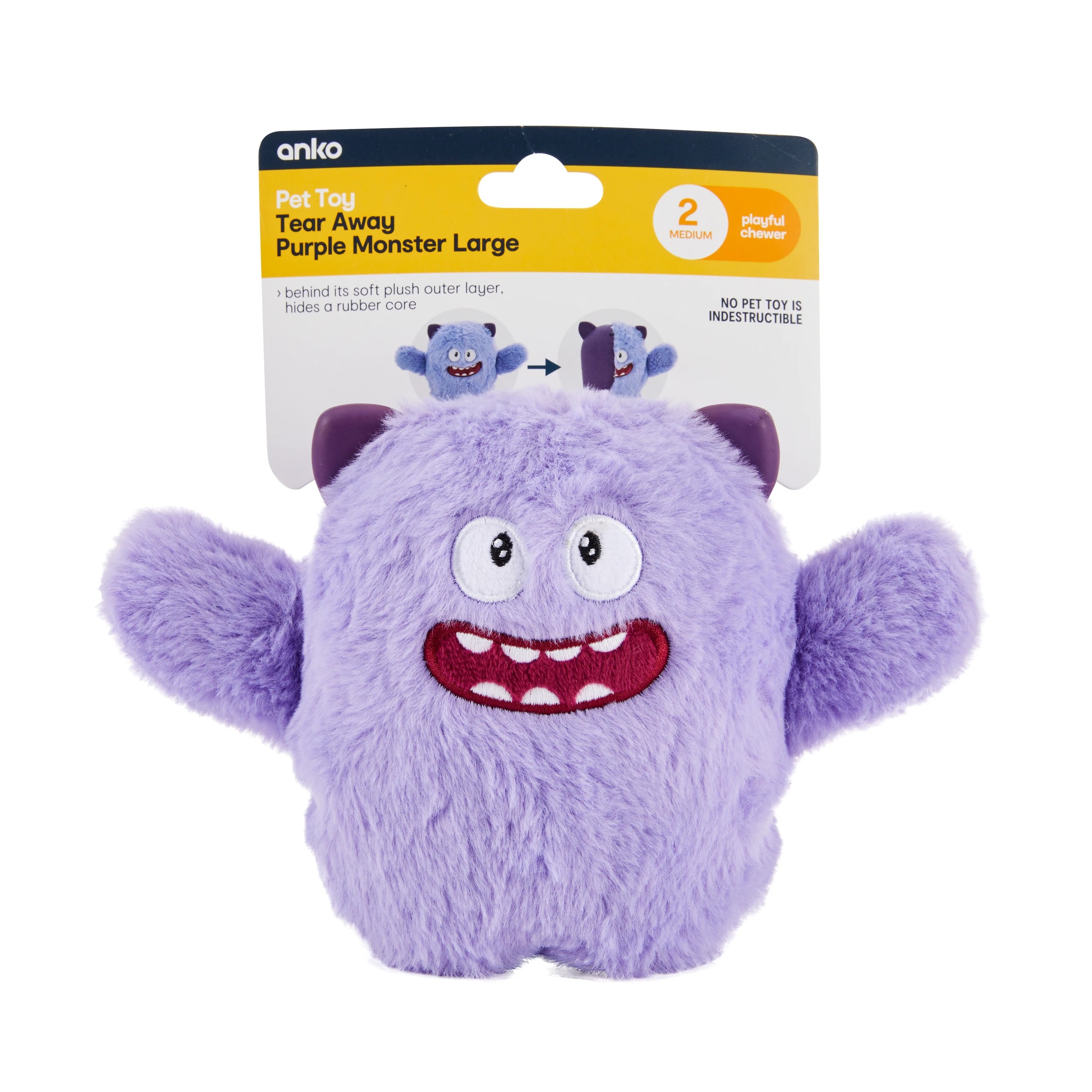 4 Pet Toy Tear Away Monster - Large, Purple, 4 of 4