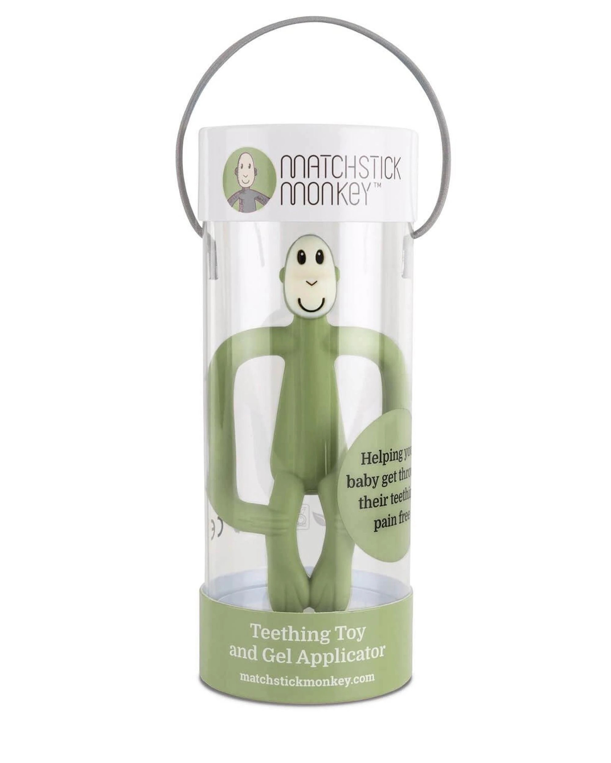 2 Matchstick Monkey Teething Toy and Gel Applicator - Olive, 2 of 3