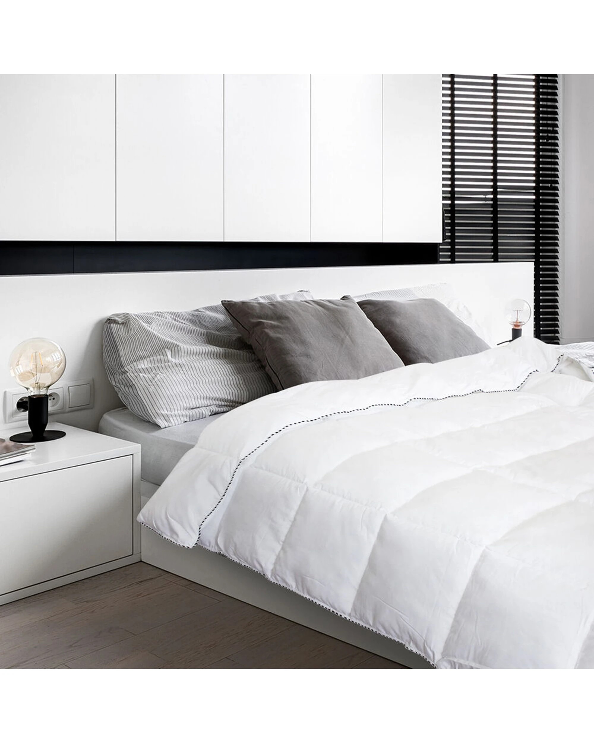 5 Royal Comfort Bamboo Blend Quilt 250GSM Luxury Duvet 100% Cotton Cover - Single Bed - White, 5 of 7