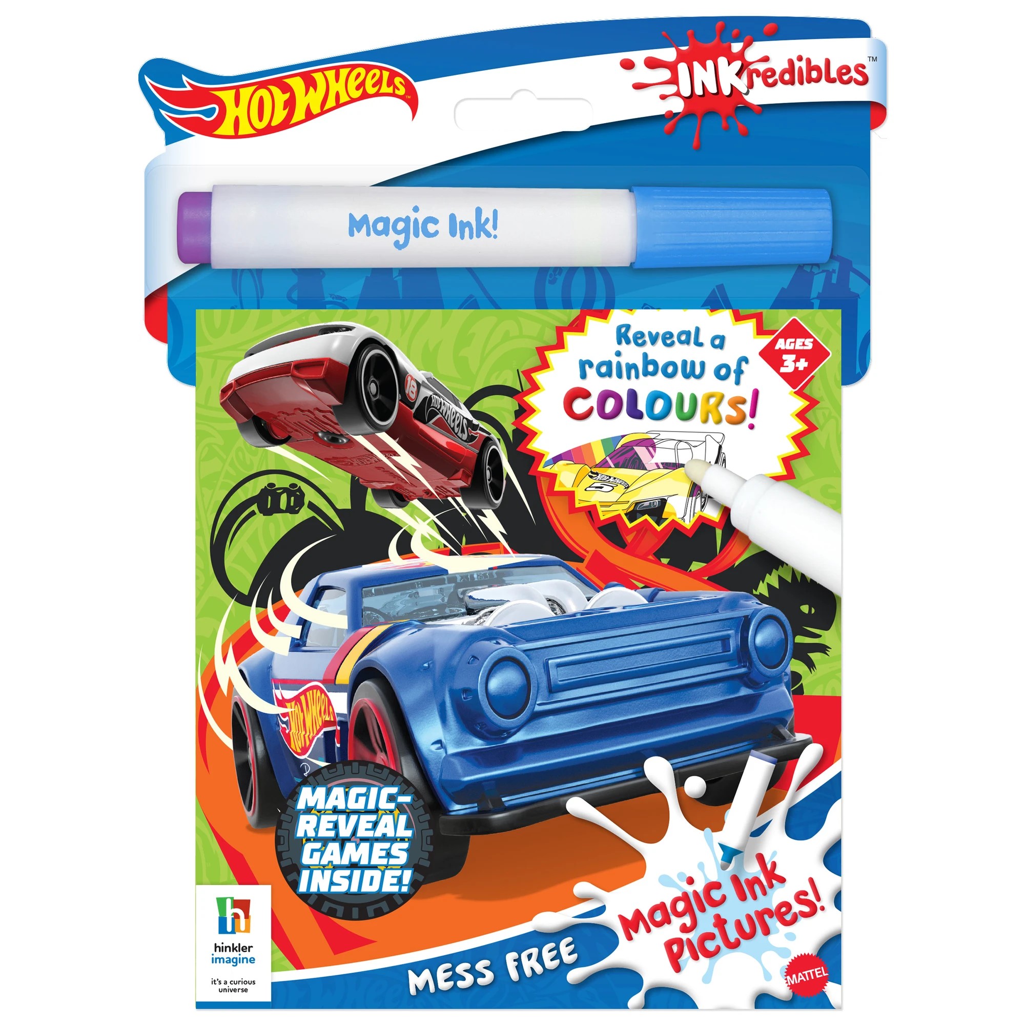 1 INKredibles Magic Reveal Hot Wheels Mess Free Magic Ink Pictures! - Book, 1 of 5