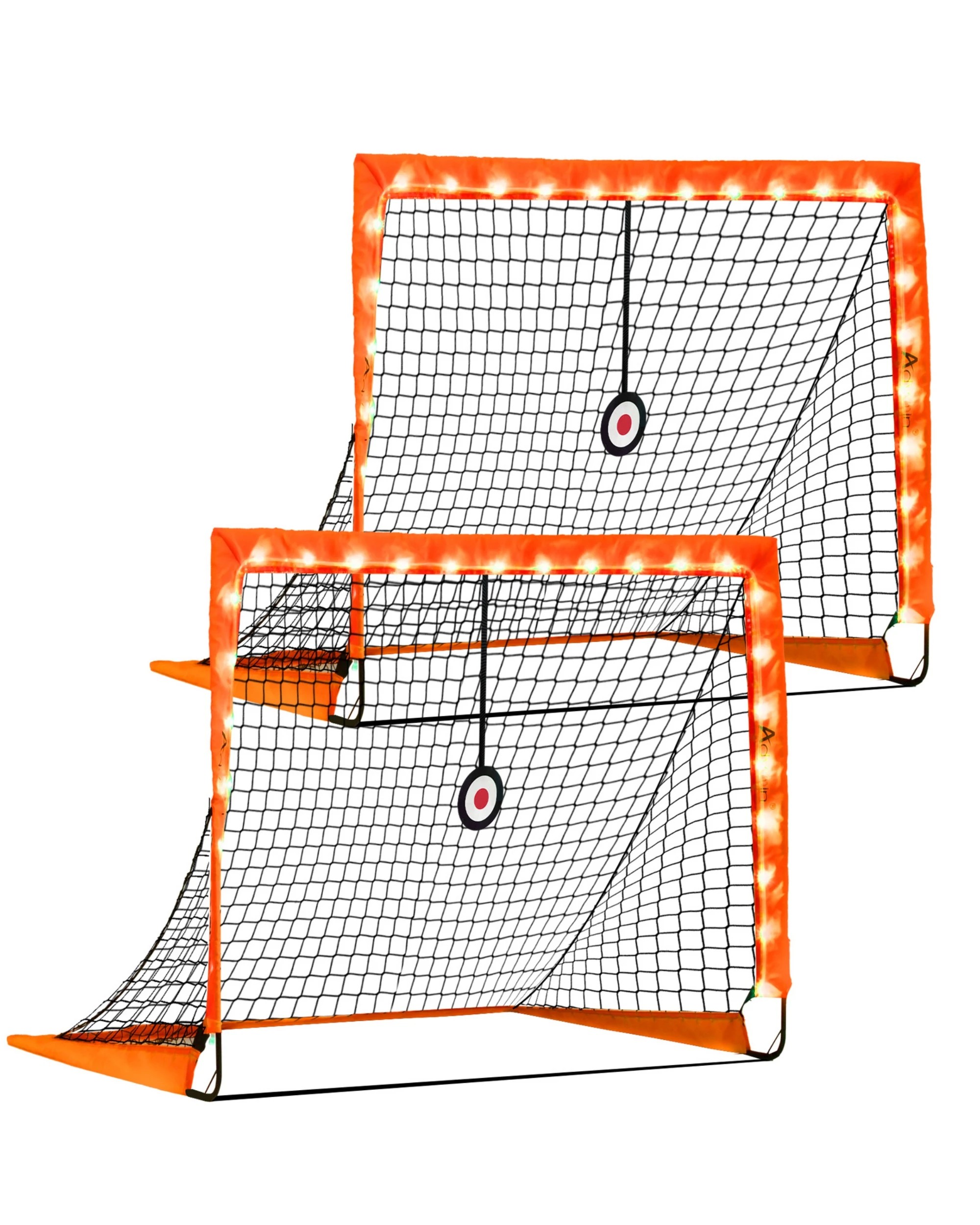 2 Advwin Light Up Soccer Goals with Carry Bag, 2 Pack - Orange, 2 of 5