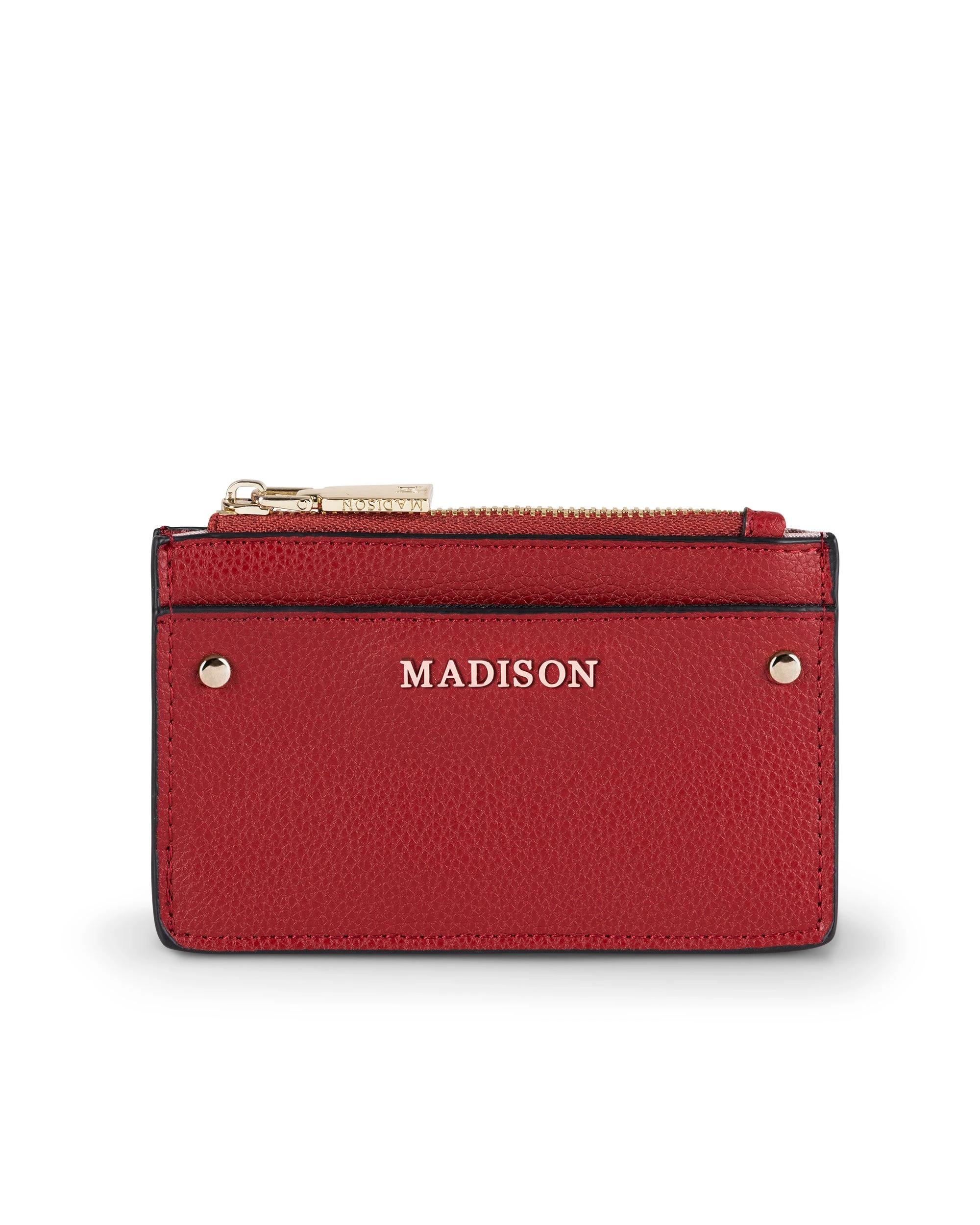 1 Madison Accessories Vanessa Small Zip Purse Card Holder RED, 1 of 4