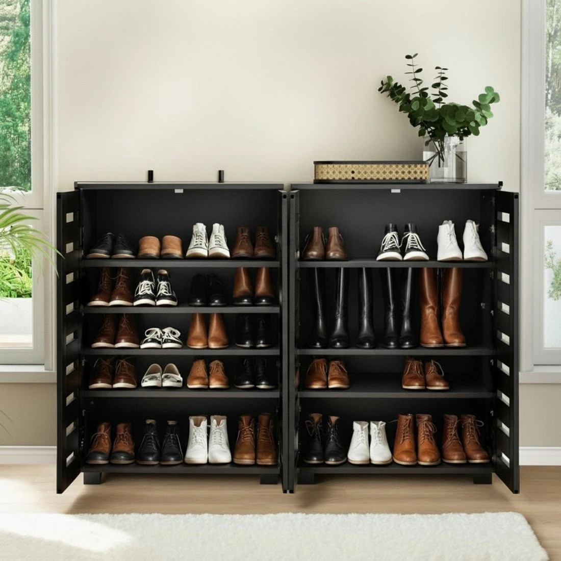 5 Artiss Shoe Rack Storage Cabinet 20 Pairs 5-tier - Black, 5 of 8