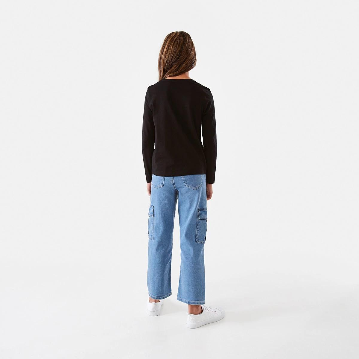 6 Plain Long Sleeve T-shirt Black, 6 of 8