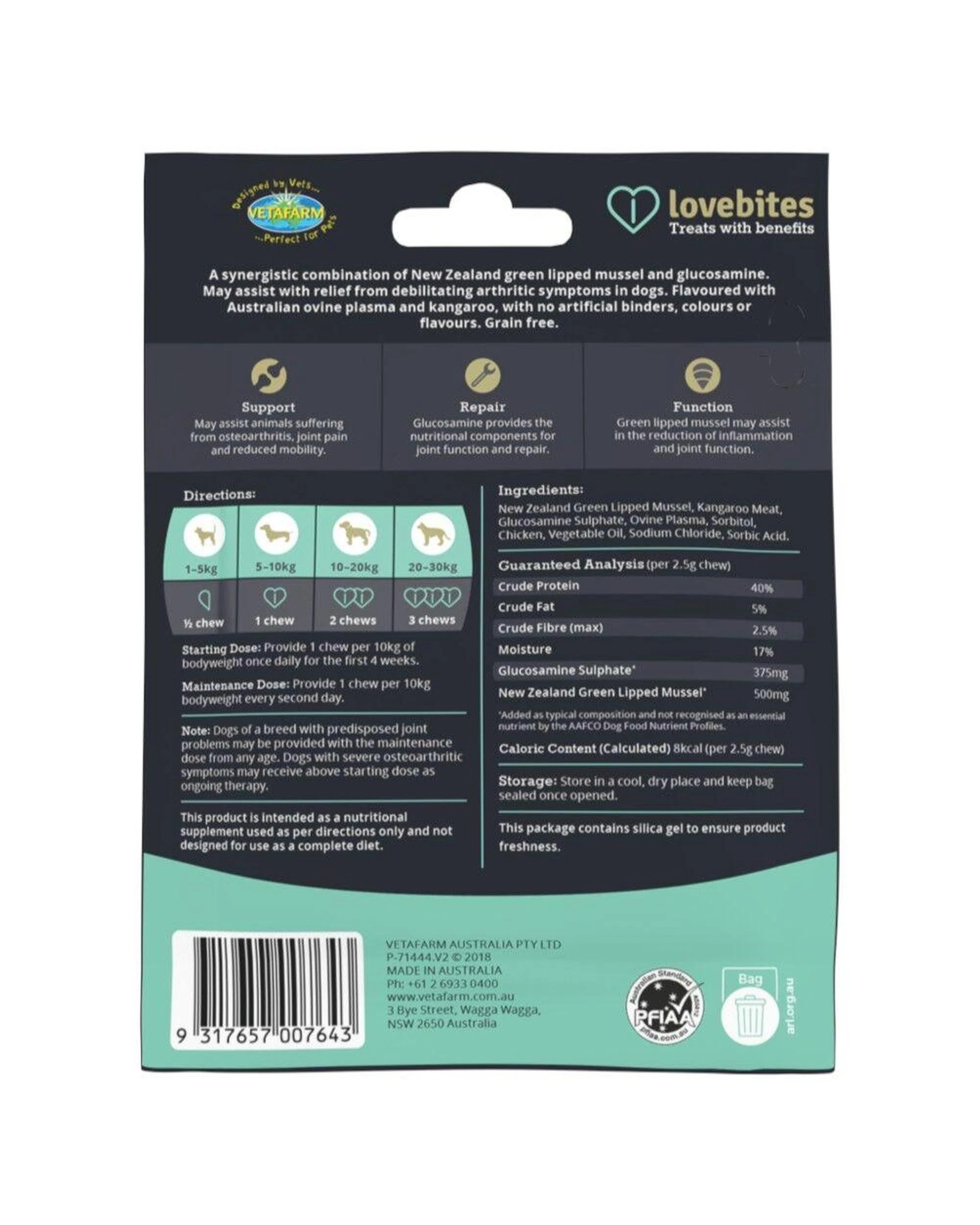 4 Vetafarm Lovebites FlexiJoint Joint Support Dog Chew 30 Pack, 4 of 6