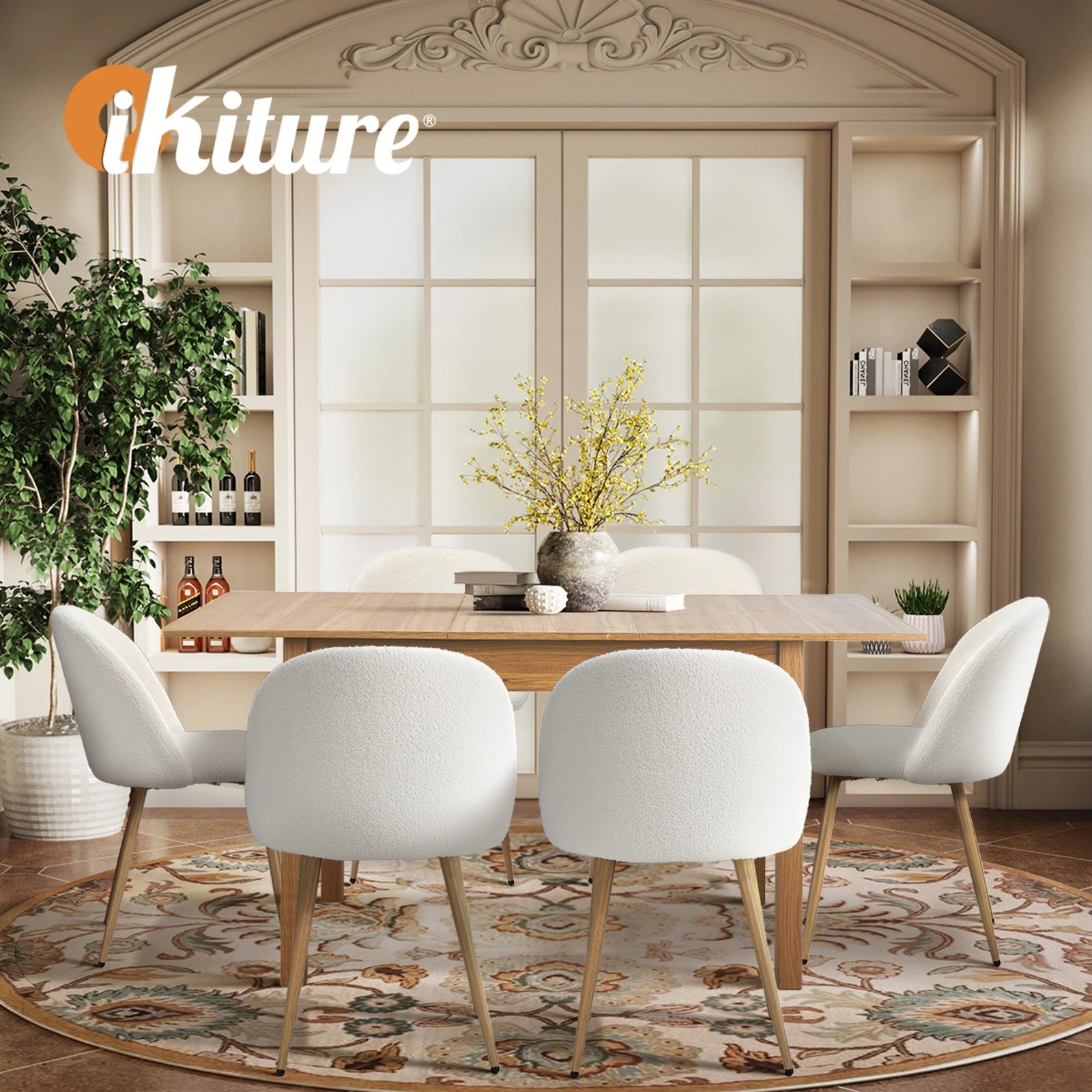 7 Oikiture 7pc Extendable Dining Table and Chairs Kitchen Dining Set - Natural, 7 of 9