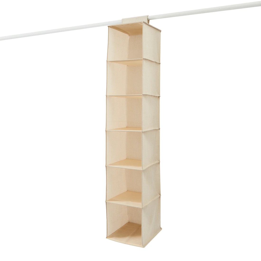 4 6 Shelf Linen Look Hanging Organiser, 4 of 10