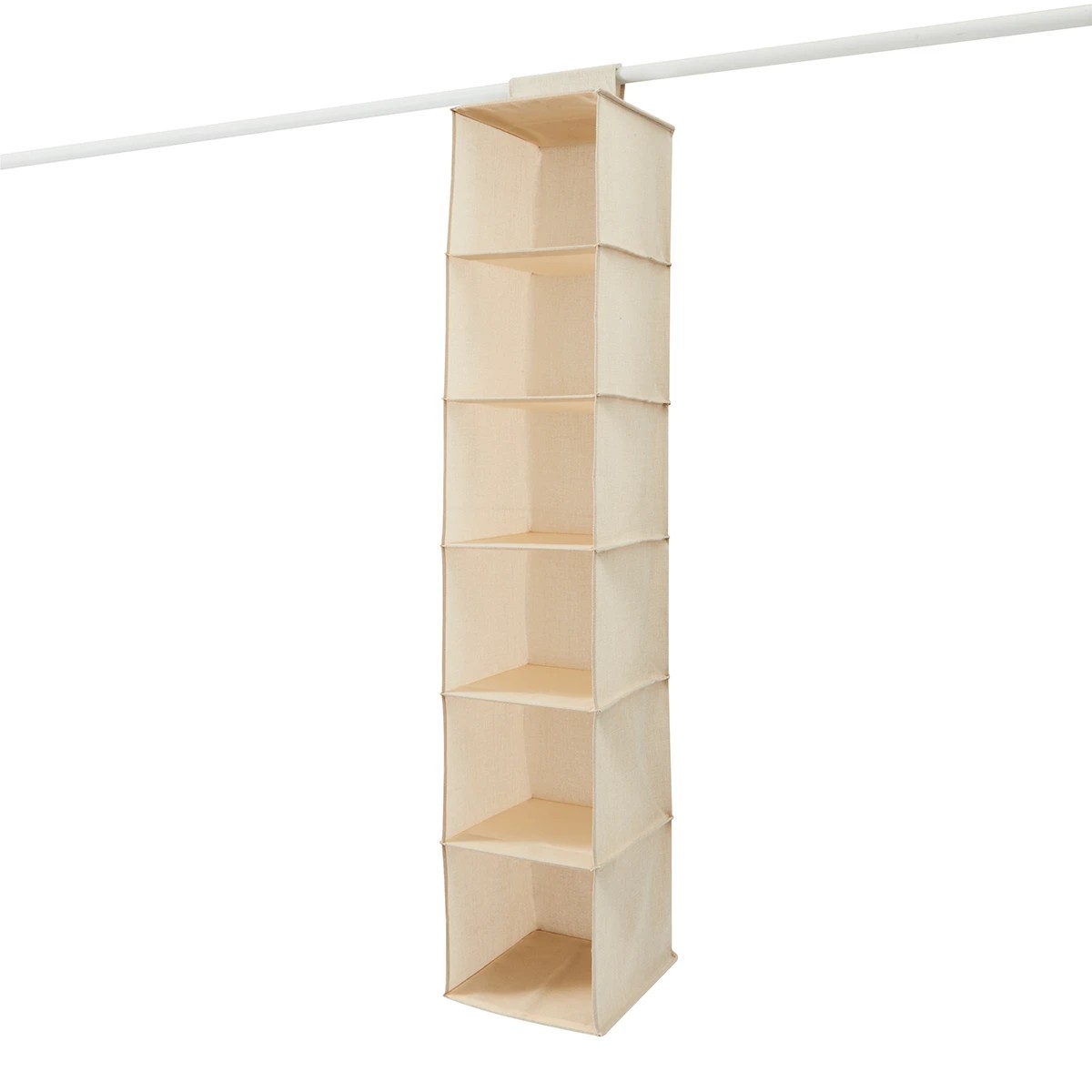 4 6 Shelf Linen Look Hanging Organiser, 4 of 10