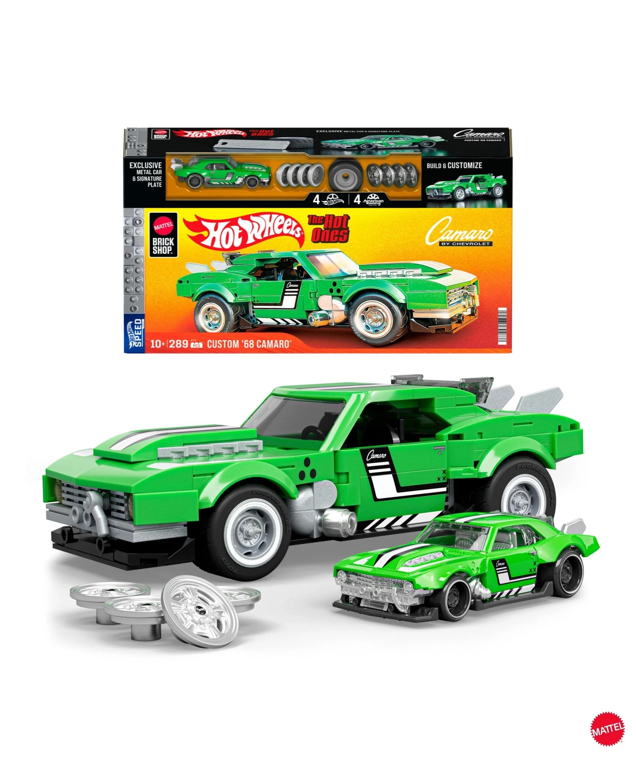 1 Mattel Brick Shop Hot Wheels Custom ’68 Camaro Building Toy Kit - Multi, 1 of 6