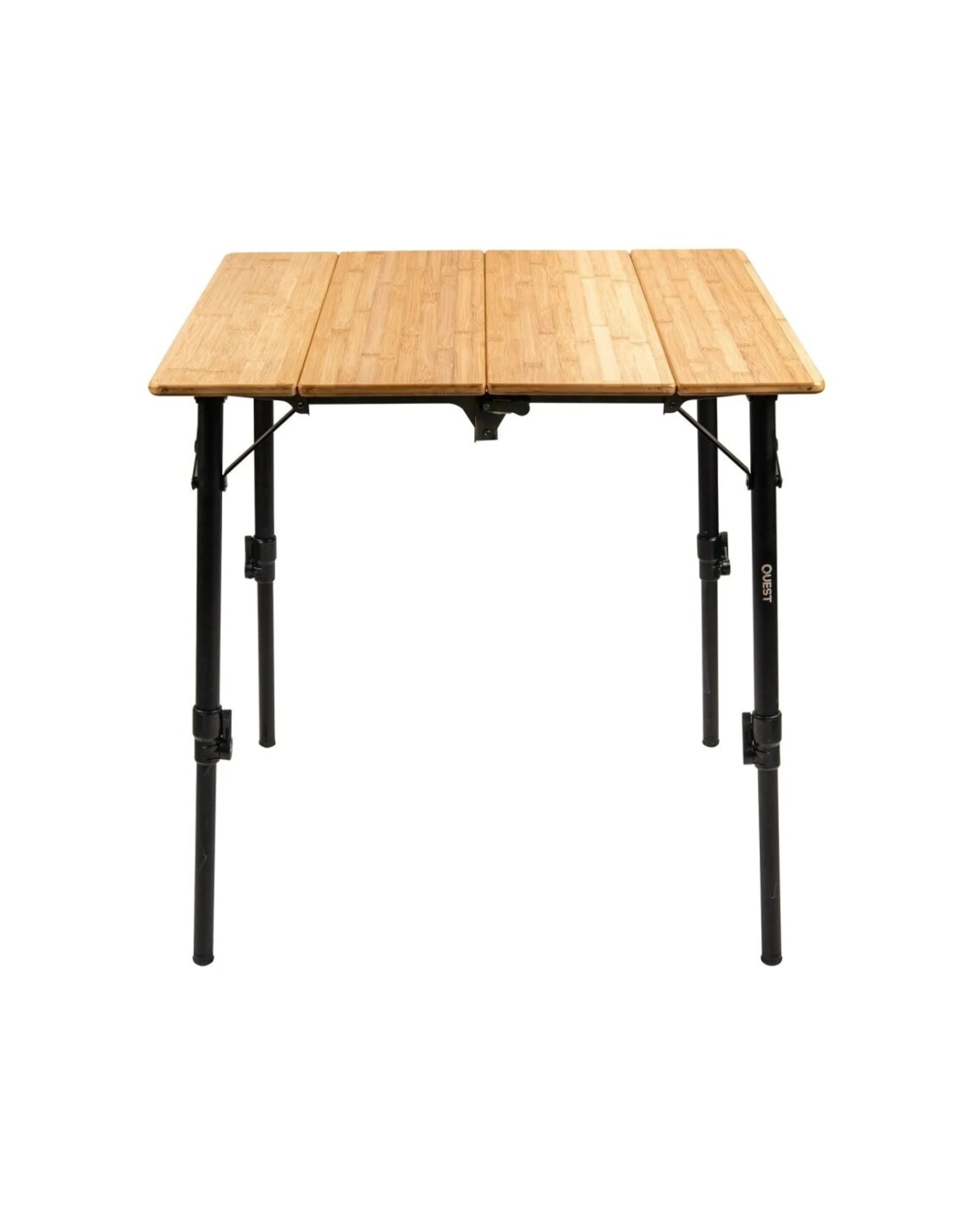 4 Quest Outdoors Folding Camping Table Bamboo Adjustable Bottle Opener - Brown, 4 of 9