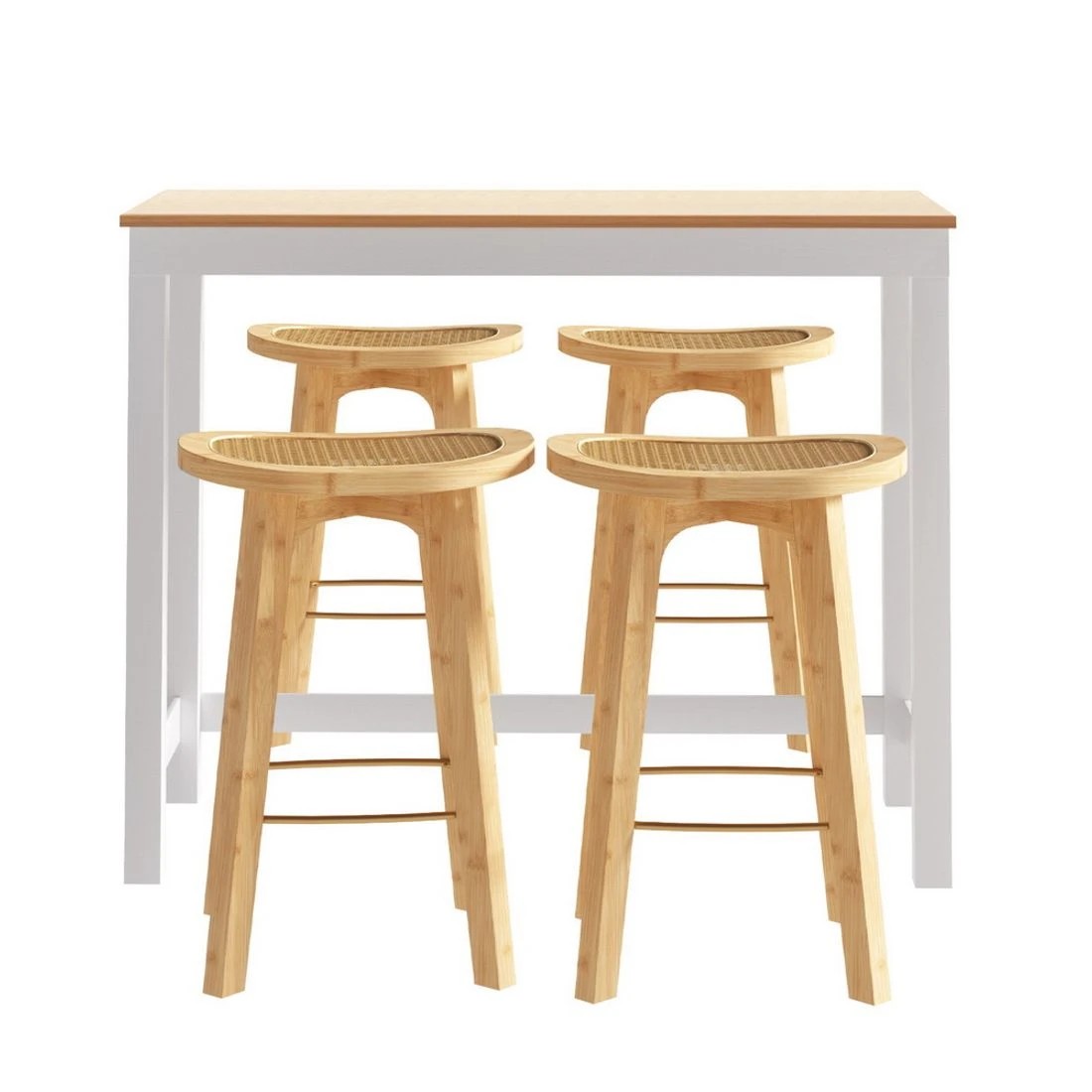 4 Artiss Bar Table and Stools Set Dining Desk Kitchen Chairs Cafe - Multi, 4 of 8