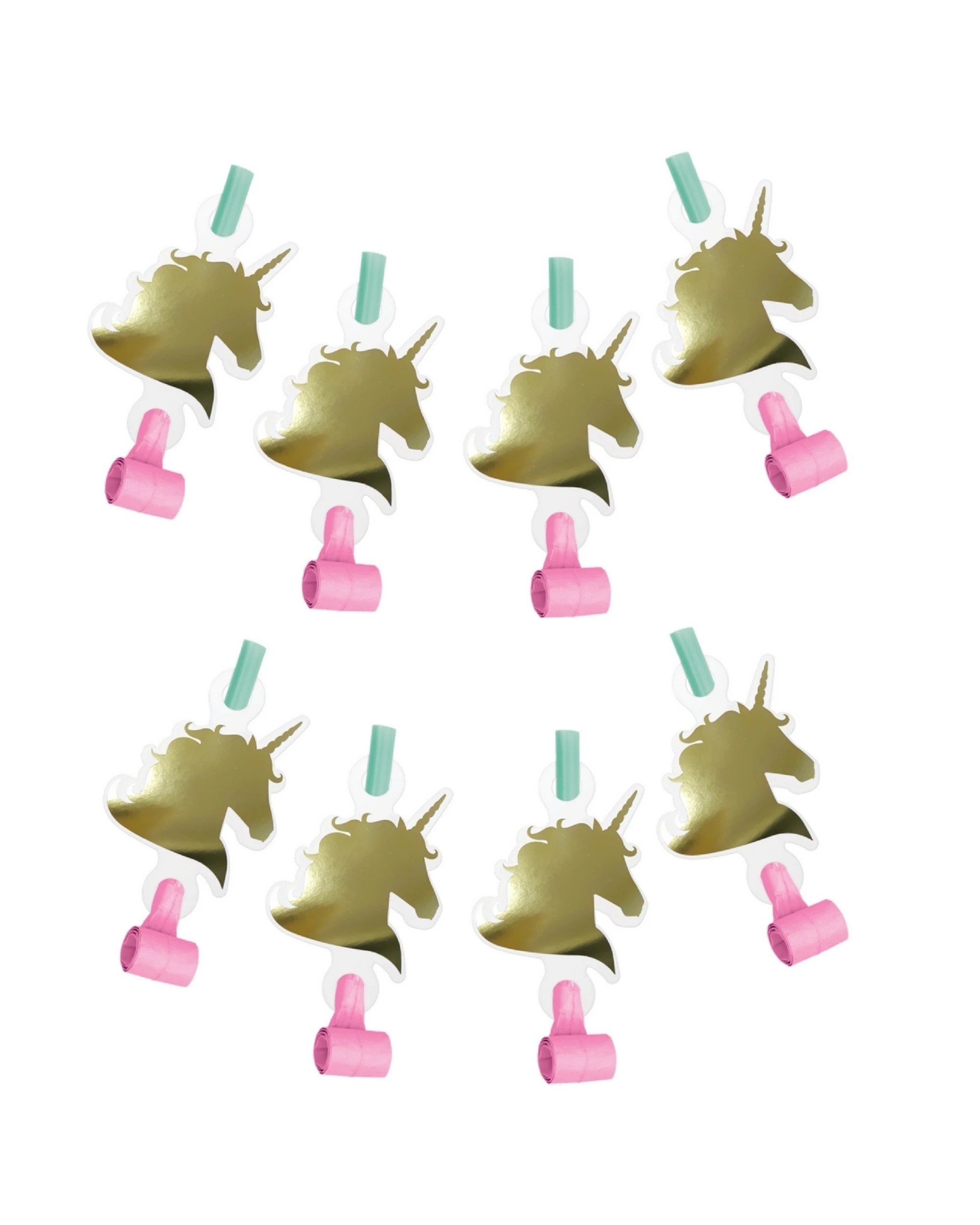 1 Creative Converting Unicorn Sparkle Party Blowers Pack of 8 - Gold, 1 of 1