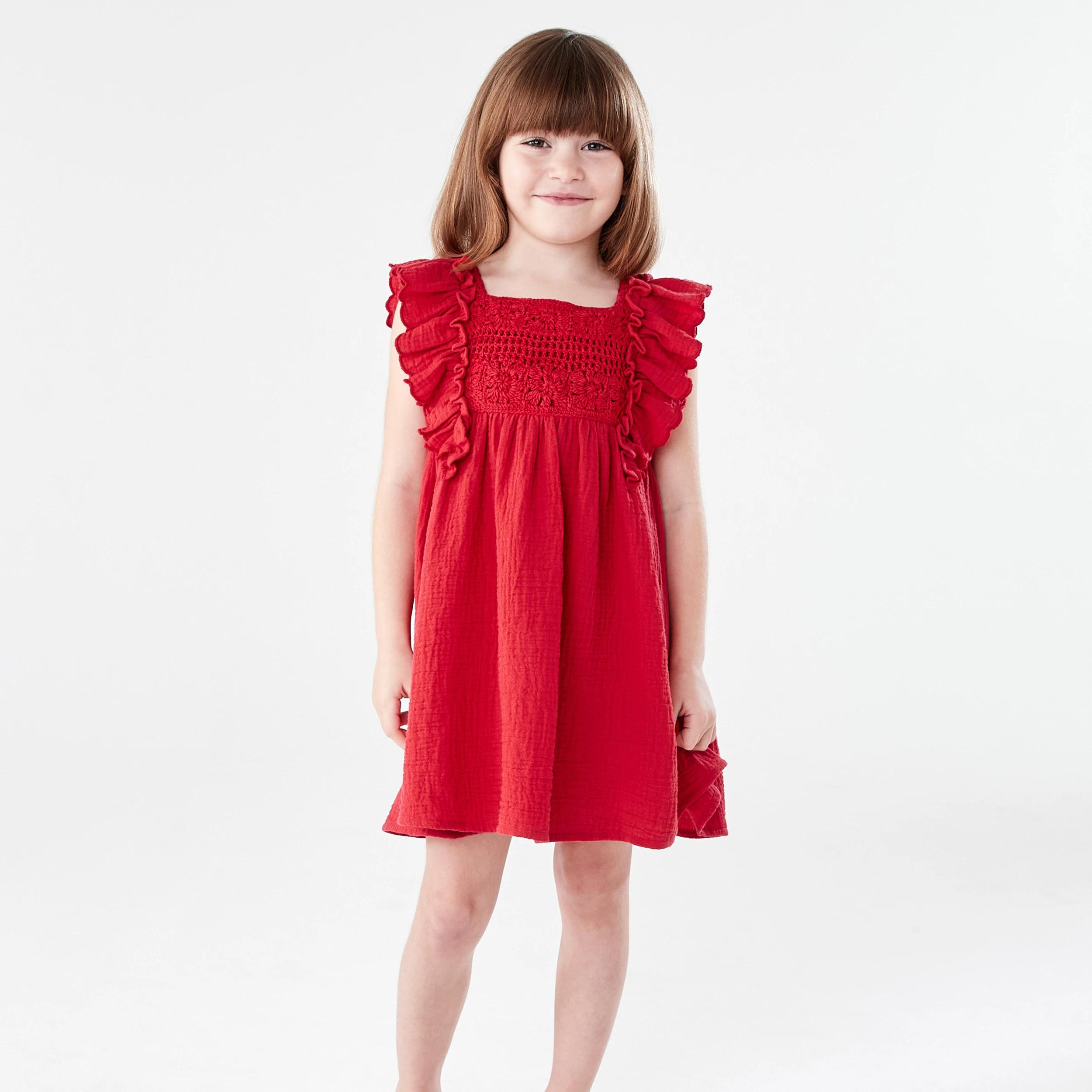 6 Crochet Bib Dress STRAWBERRY, 6 of 7