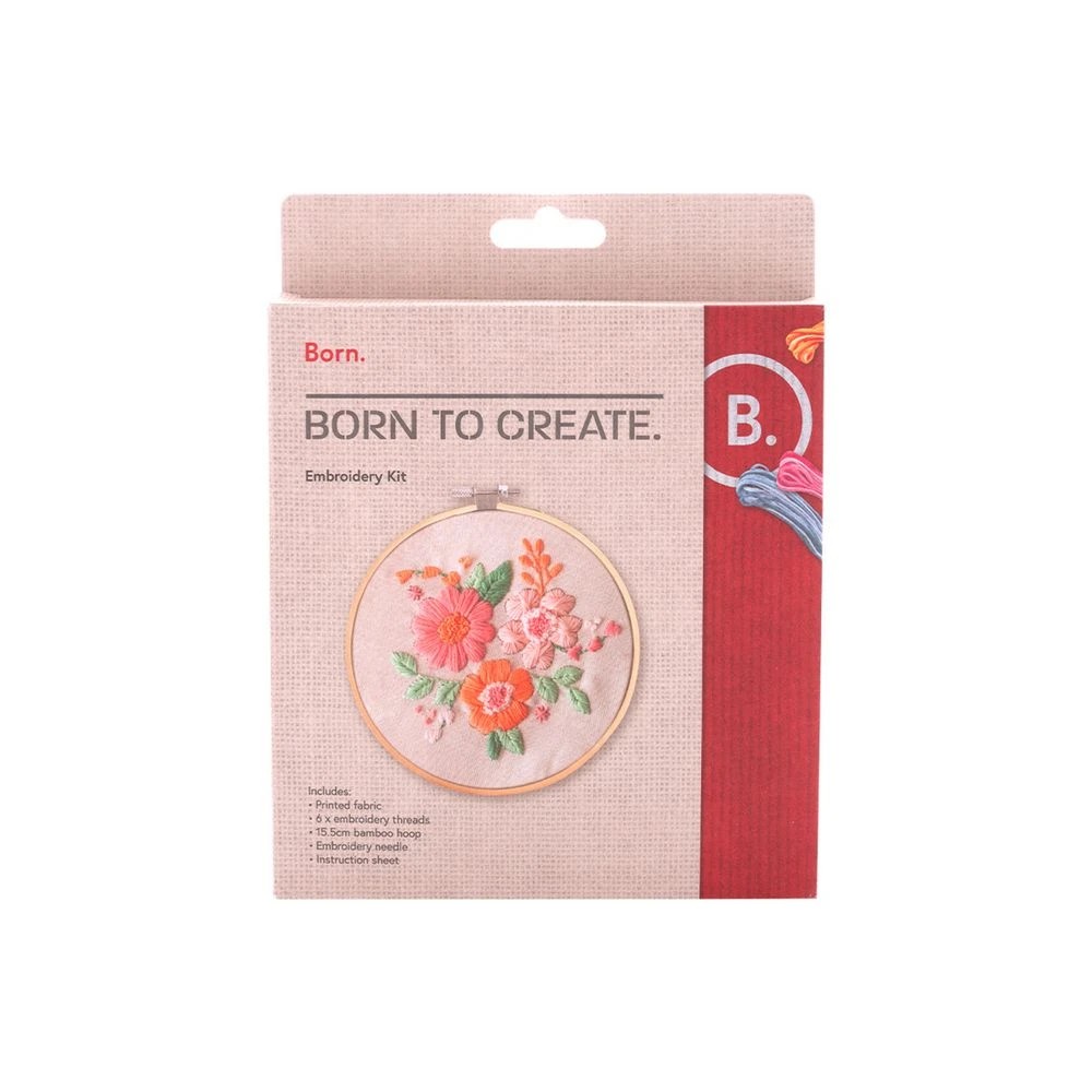 1 Born Embroidery Kit Flowers, 1 of 3