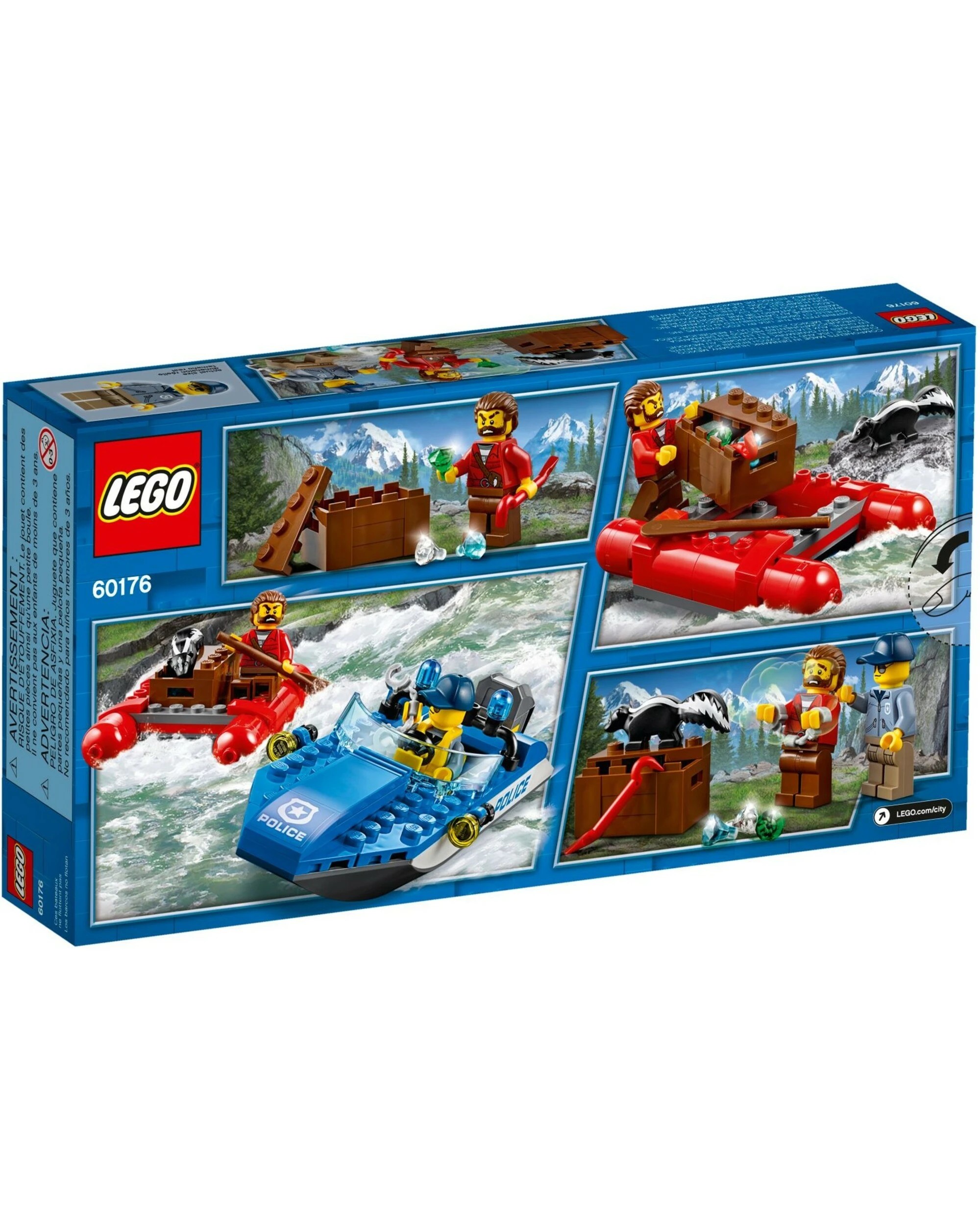 2 LEGO 60176 Wild River Escape Police Speedboat Crook Raft Set, 2 of 5