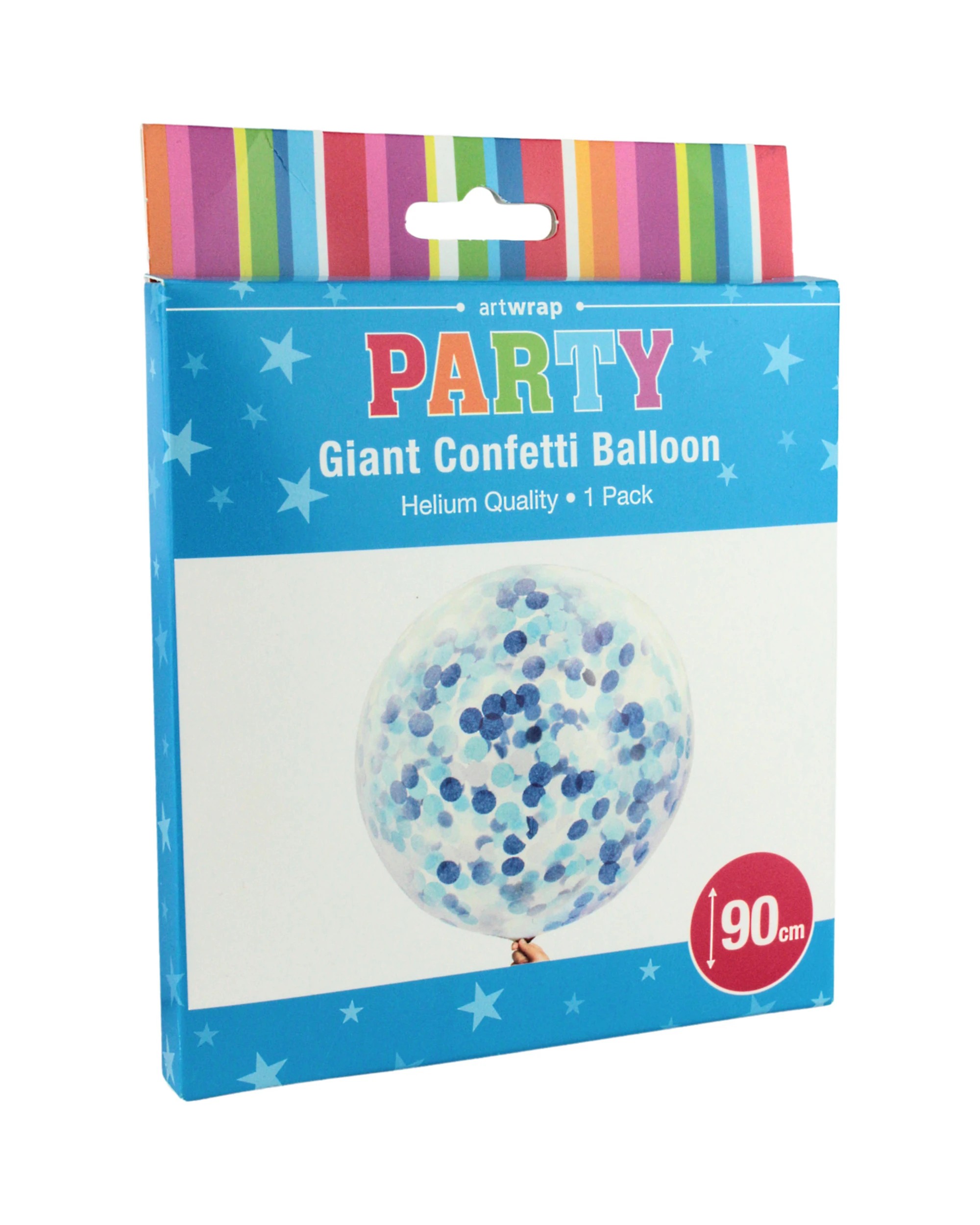 2 Artwrap Jumbo Confetti Balloon 90cm - Blue, 2 of 3