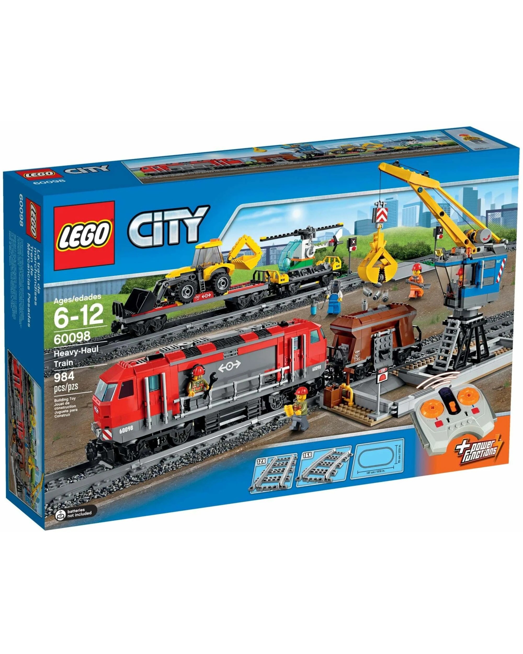 1 LEGO 60098 Heavy-Haul Train Set with Crane, Helicopter & Backhoe, 1 of 4