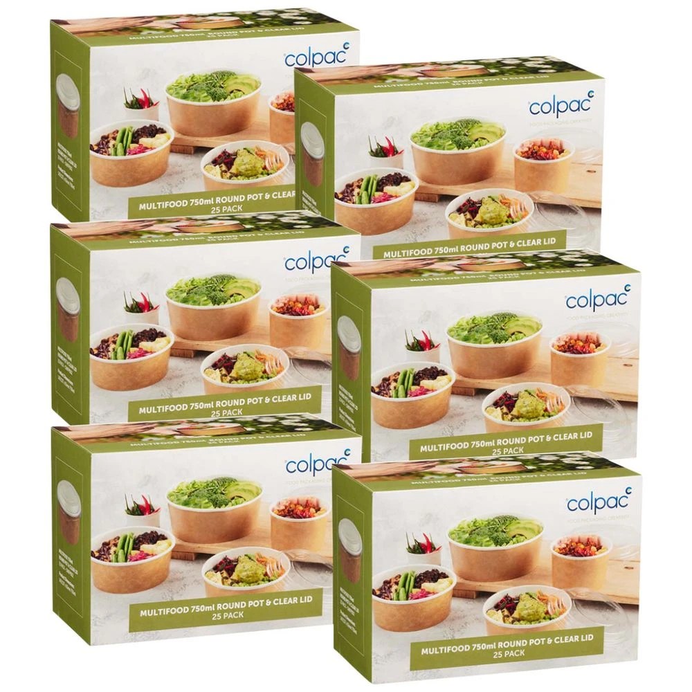 1 Colpac Multifood Round Pot and Lid 750ml 150 Pack, 1 of 1