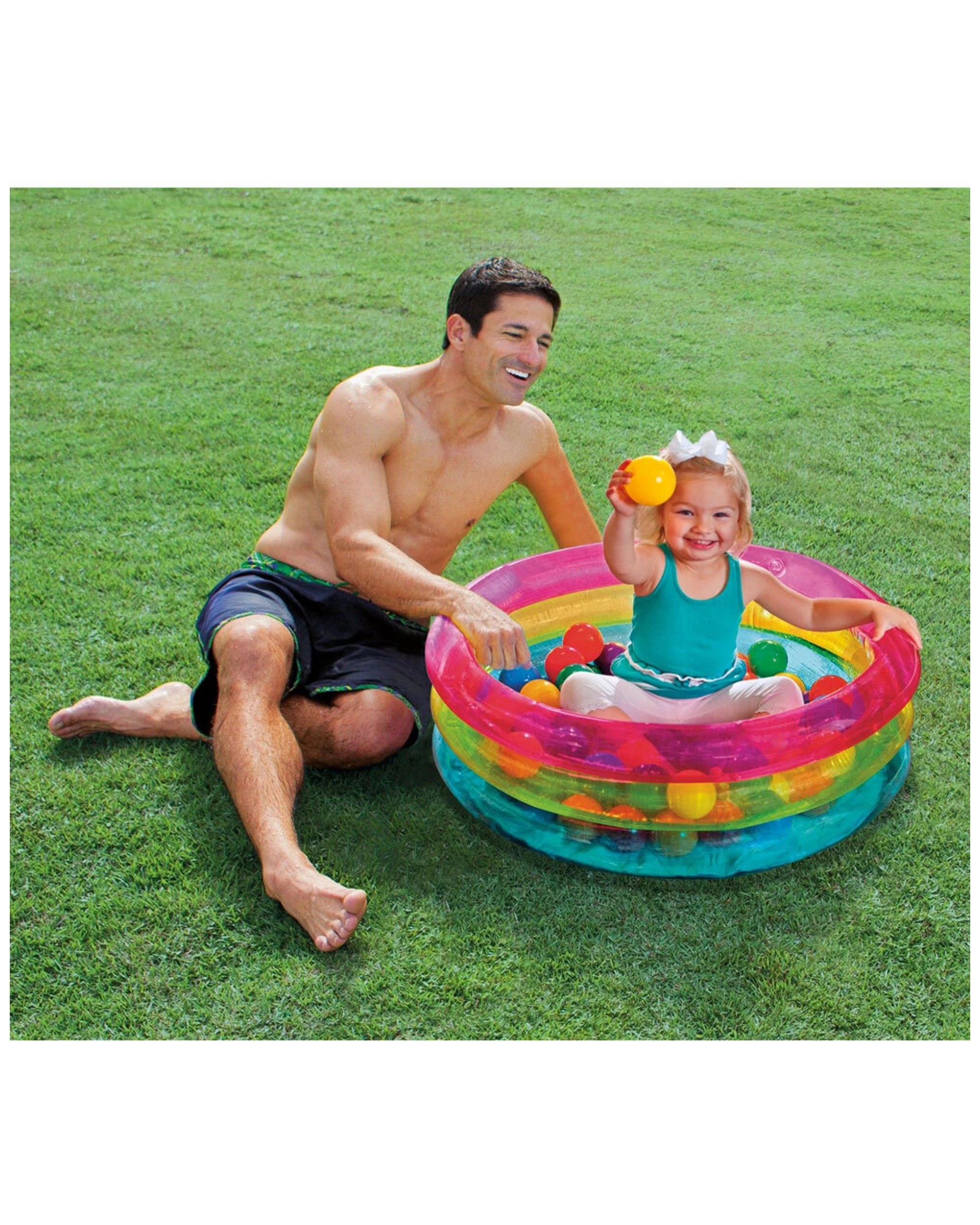3 Intex Classic Inflatable Baby Ball Pit With 50 Colourful Balls Indoor Outdoor Use 1-3 Years
 - Multi, 3 of 4