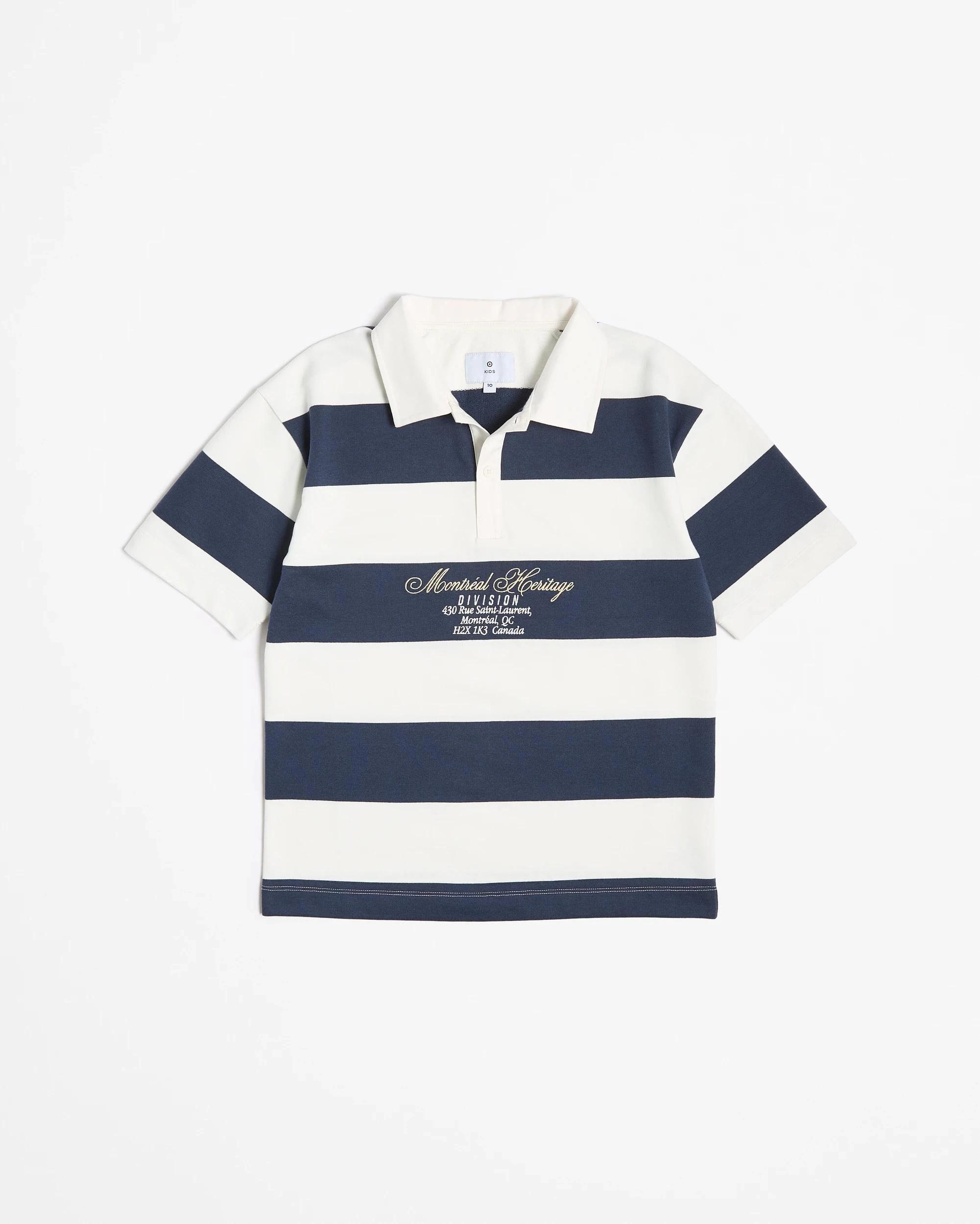 4 Target Short Sleeve Rugby Top CREAM/NAVY STRIPE, 4 of 5