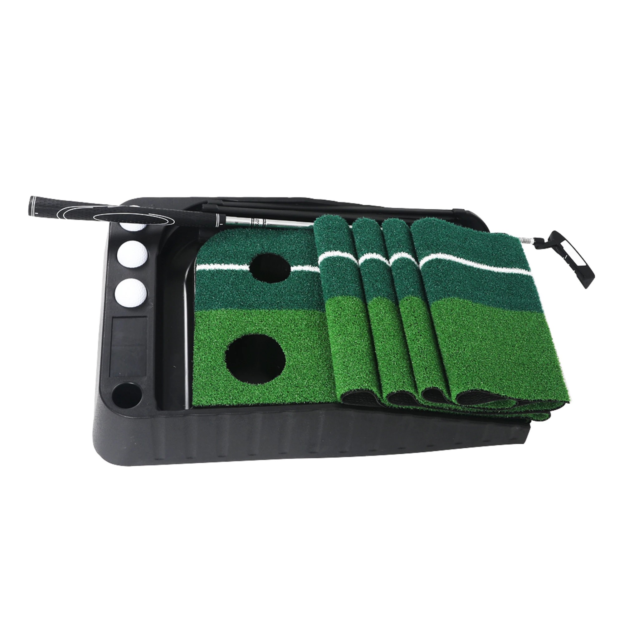 4 Centra Golf Putting Mat 250cmx40cm Portable Auto Return Practice Indoor Outdoor, 4 of 6